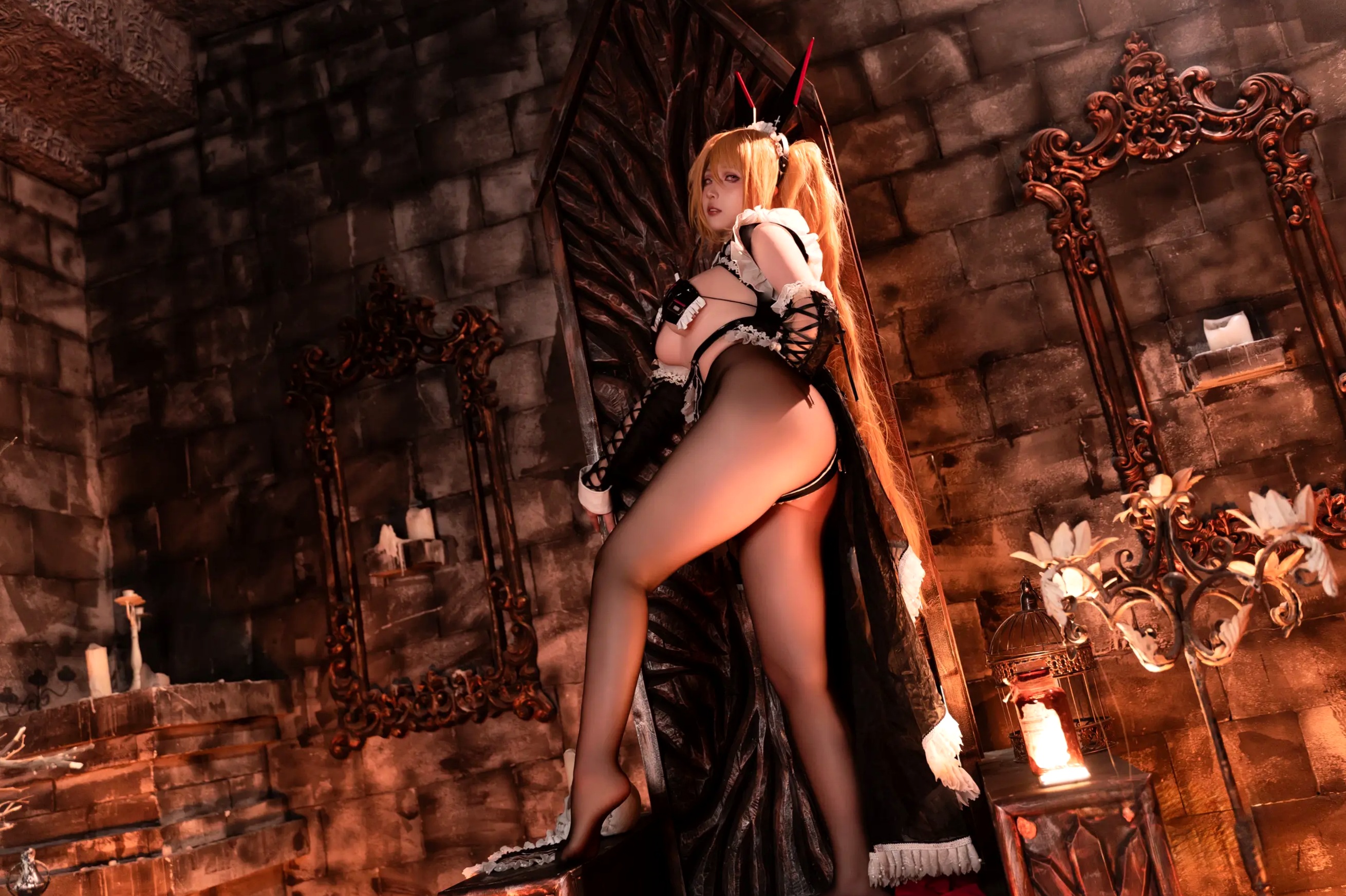 小和甜酒 - 交错战线咎瓦尤斯女仆暗黑哥特风cosplay 私房美腿诱惑大尺度套图