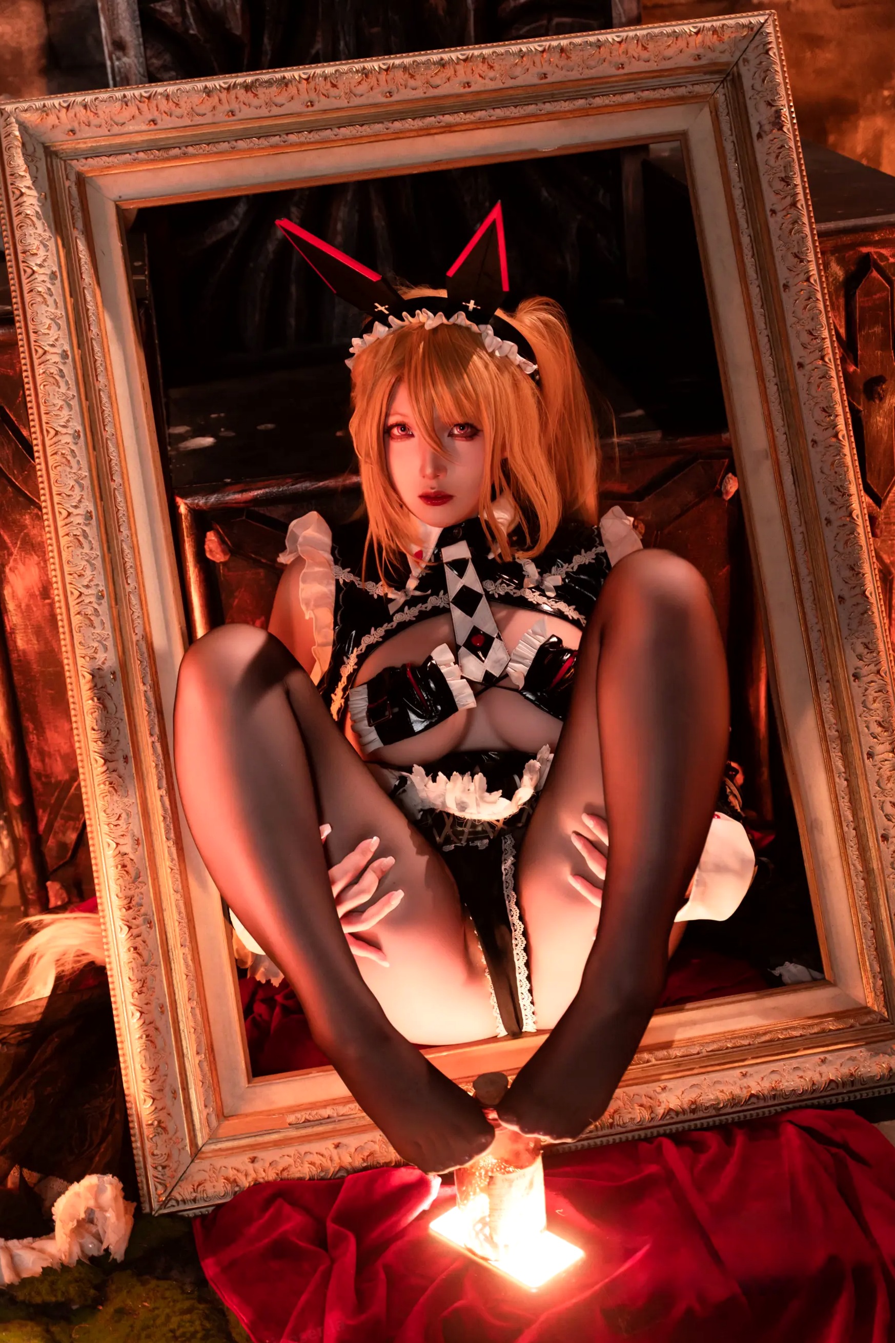 小和甜酒 - 交错战线咎瓦尤斯女仆暗黑哥特风cosplay 私房美腿诱惑大尺度套图