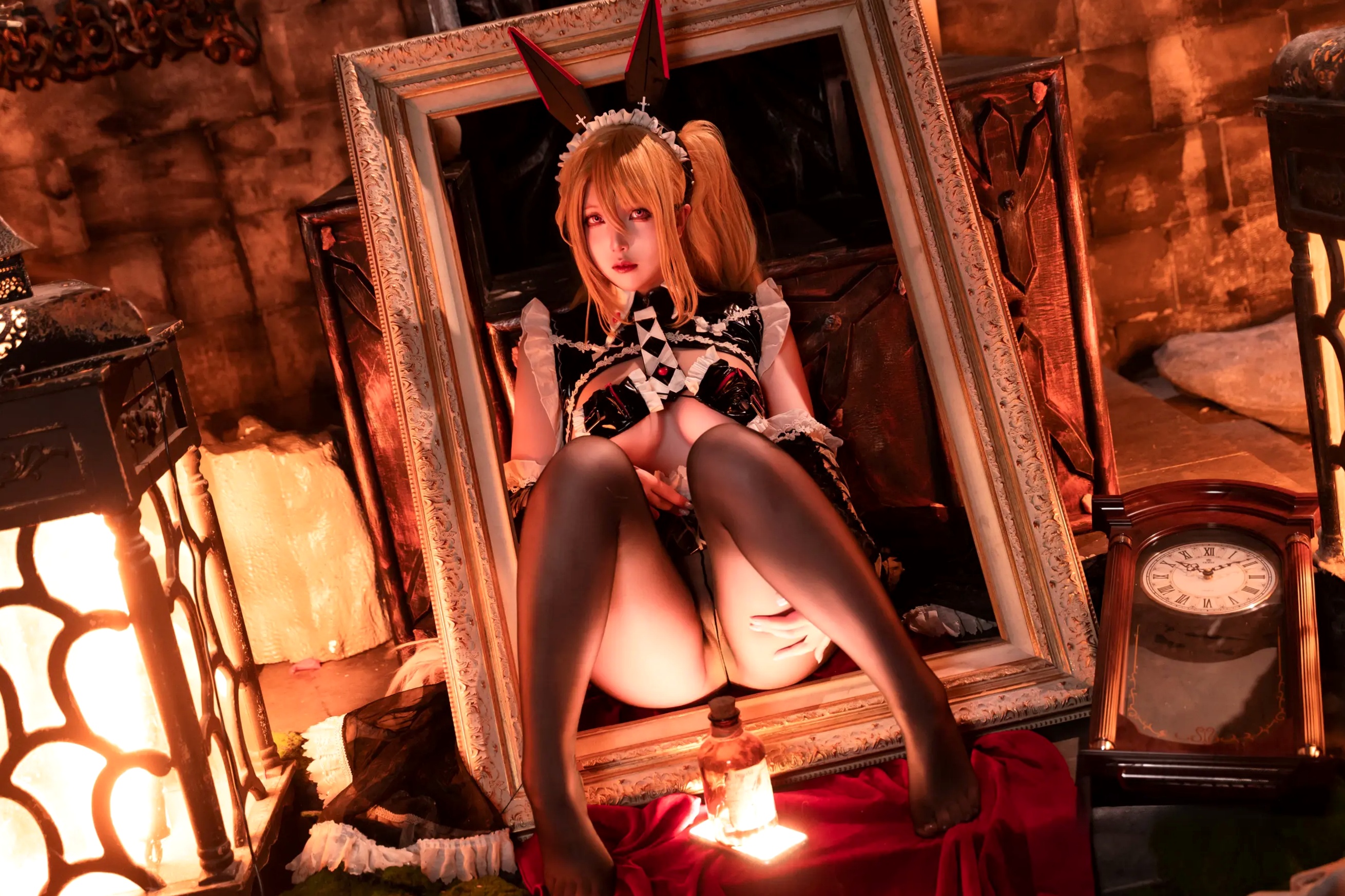 小和甜酒 - 交错战线咎瓦尤斯女仆暗黑哥特风cosplay 私房美腿诱惑大尺度套图