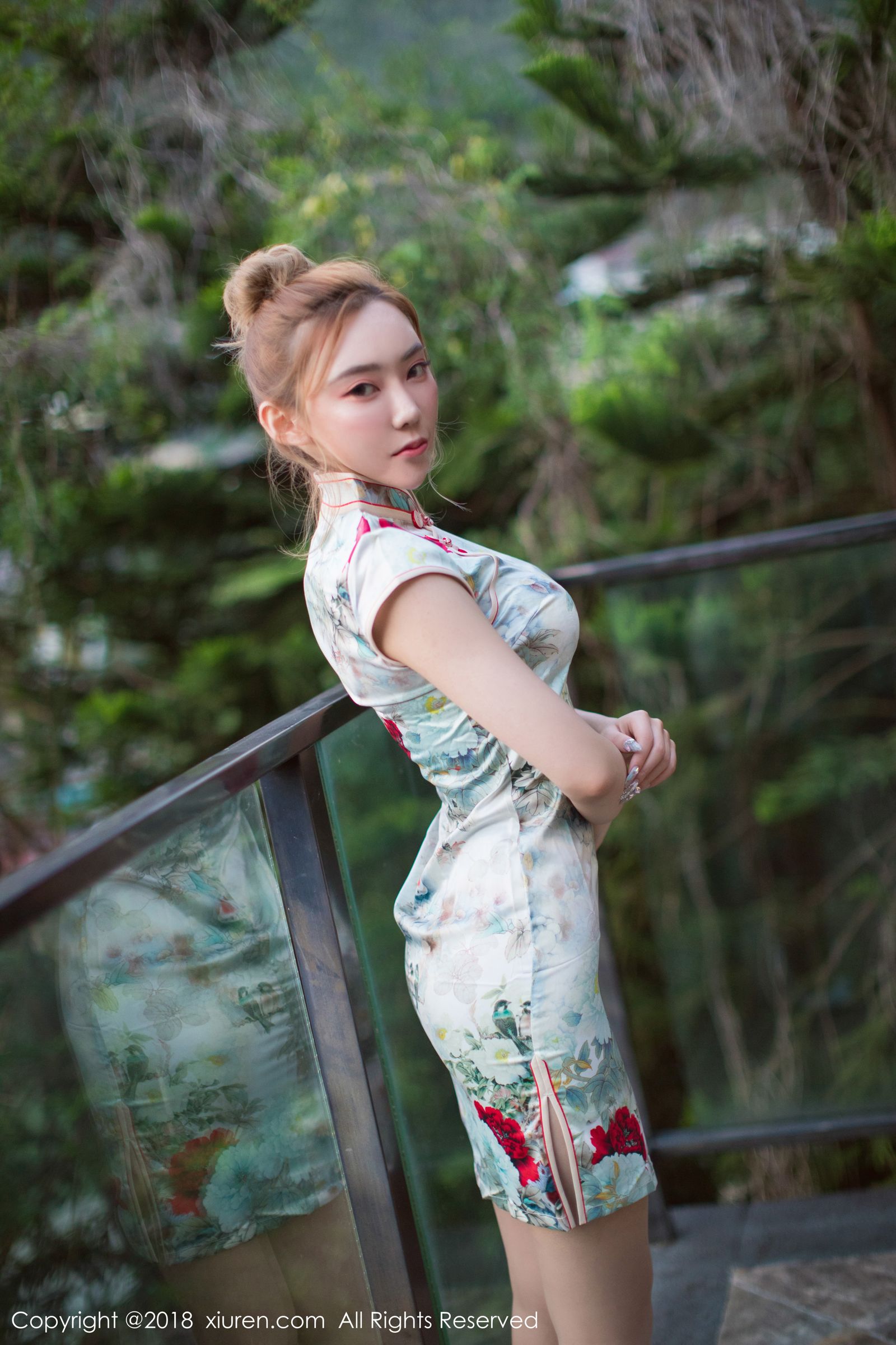 性感美模萌汉药 旗袍连体肉丝系列