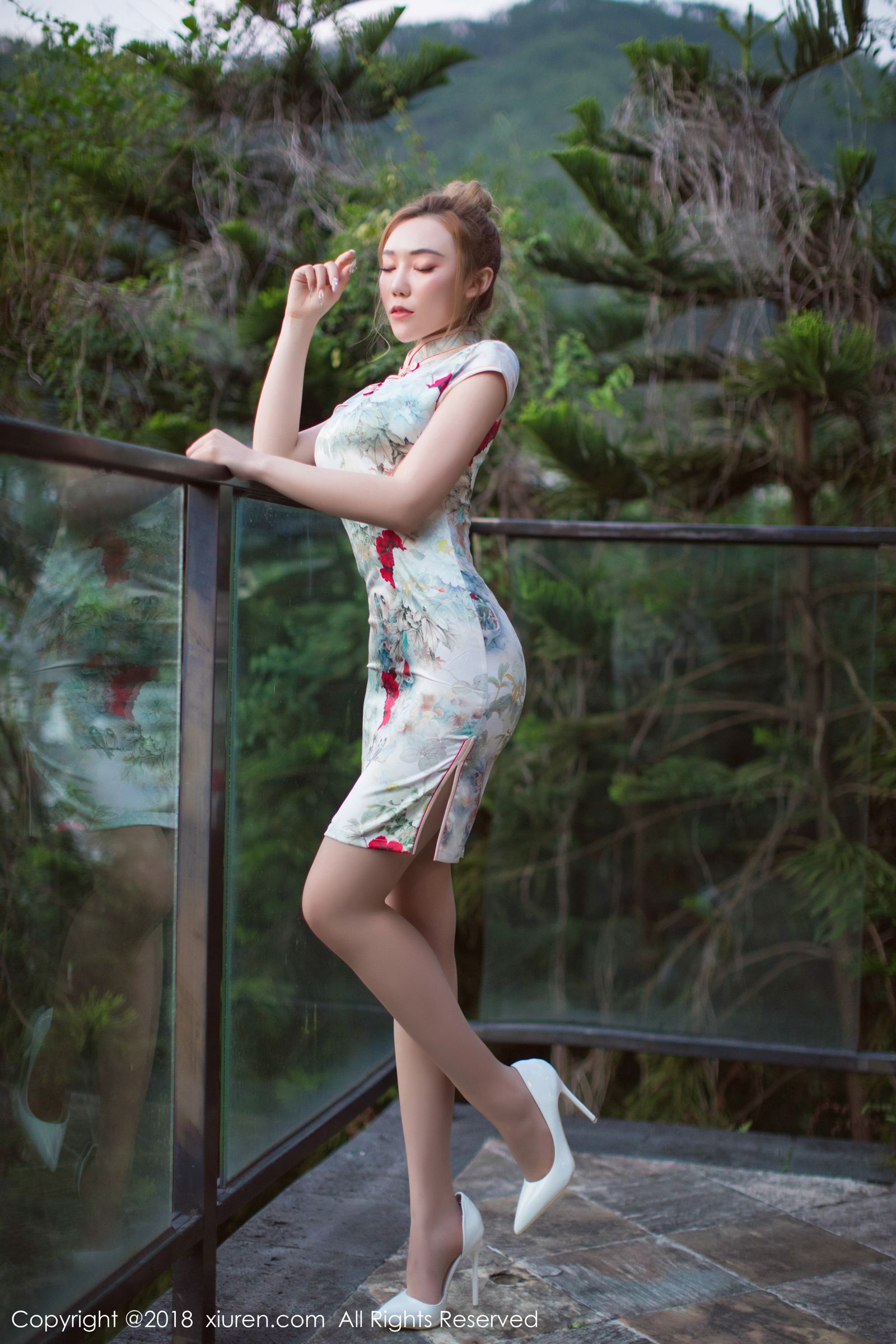 性感美模萌汉药 旗袍连体肉丝系列