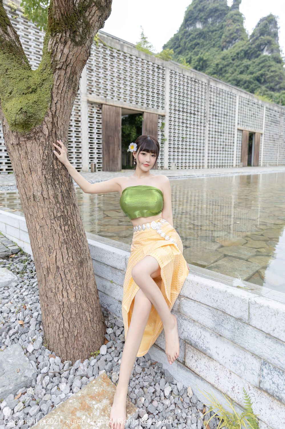 朱可儿桂林旅拍 傣族风格异域风情
