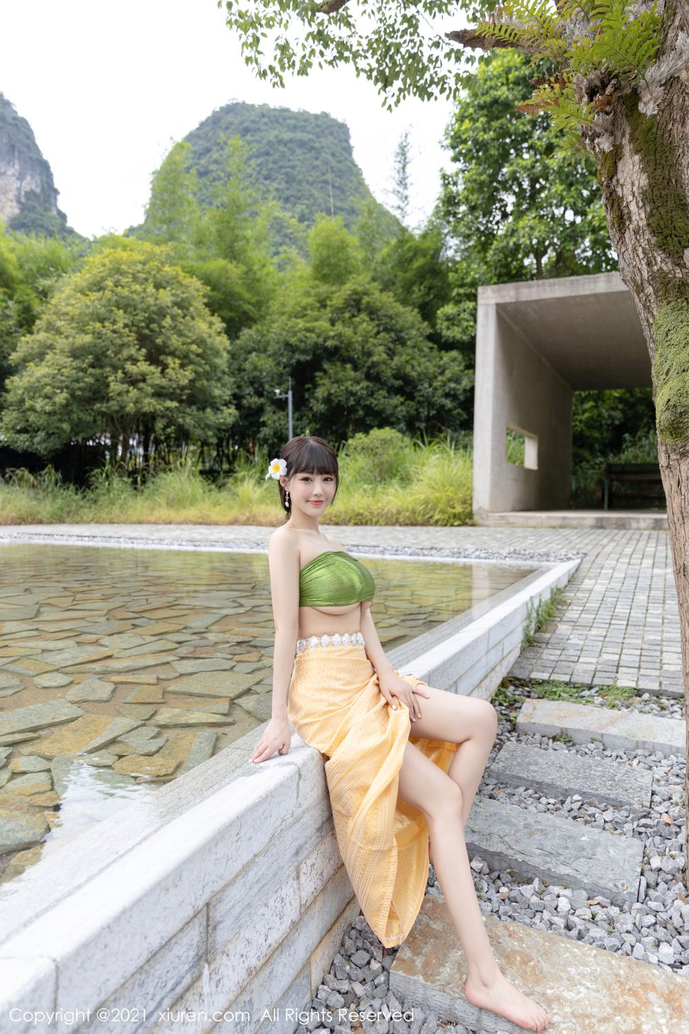 朱可儿桂林旅拍 傣族风格异域风情
