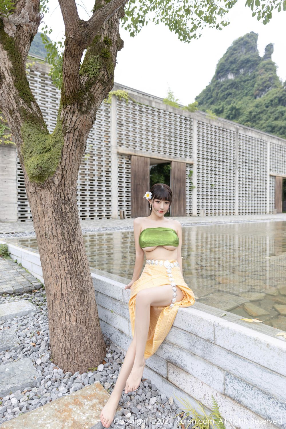朱可儿桂林旅拍 傣族风格异域风情