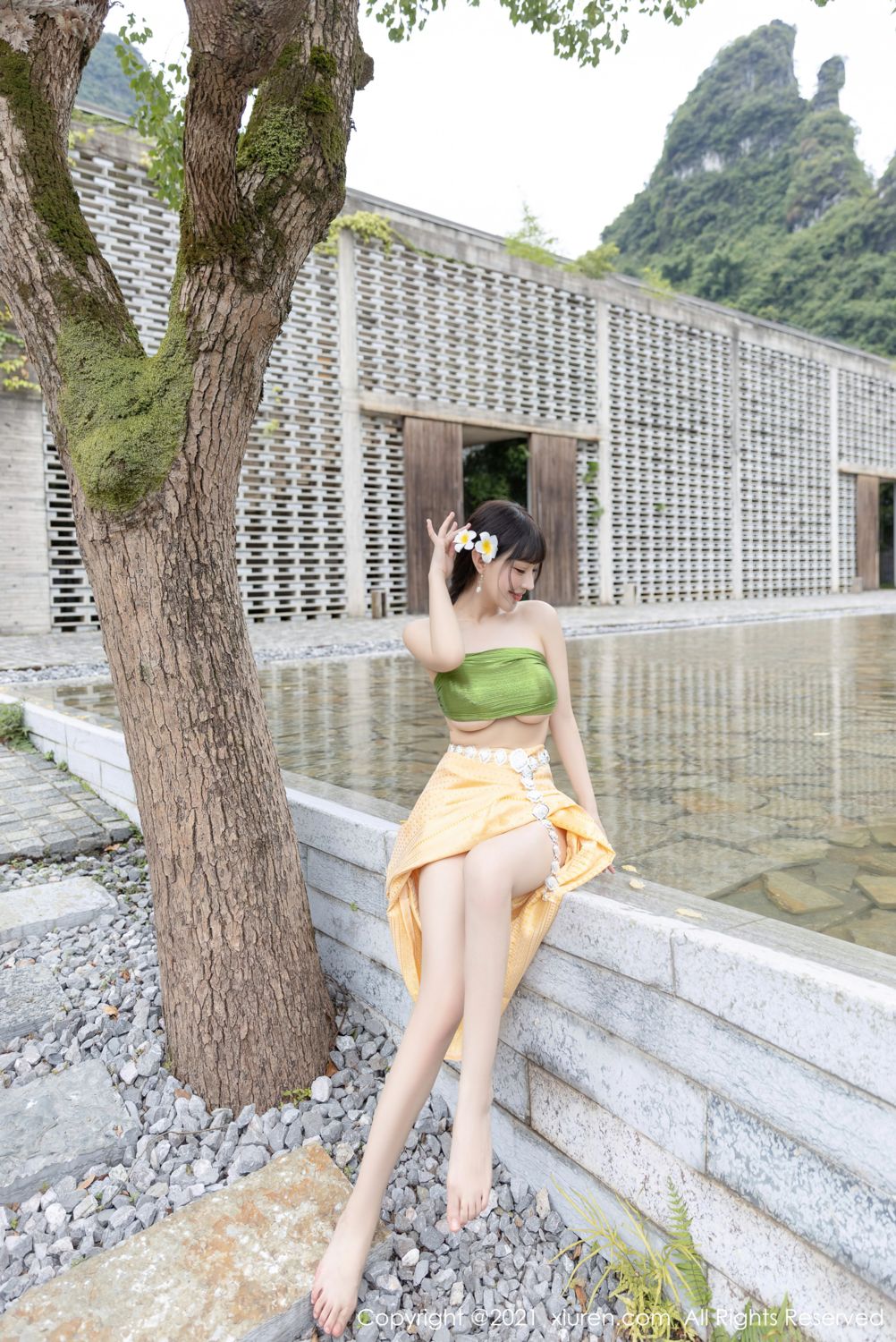 朱可儿桂林旅拍 傣族风格异域风情