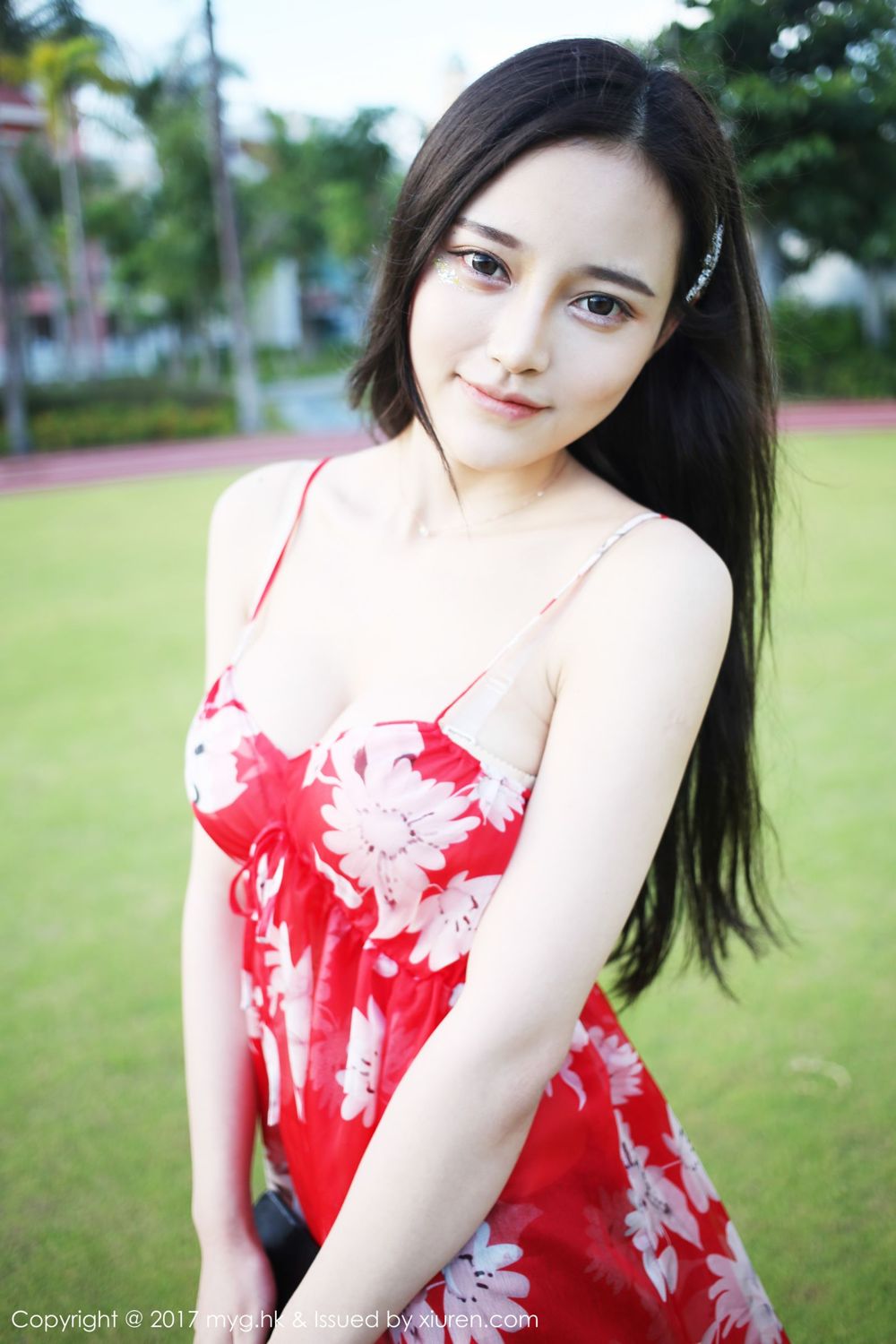 唐琪儿红色连衣裙 波西米亚小清新