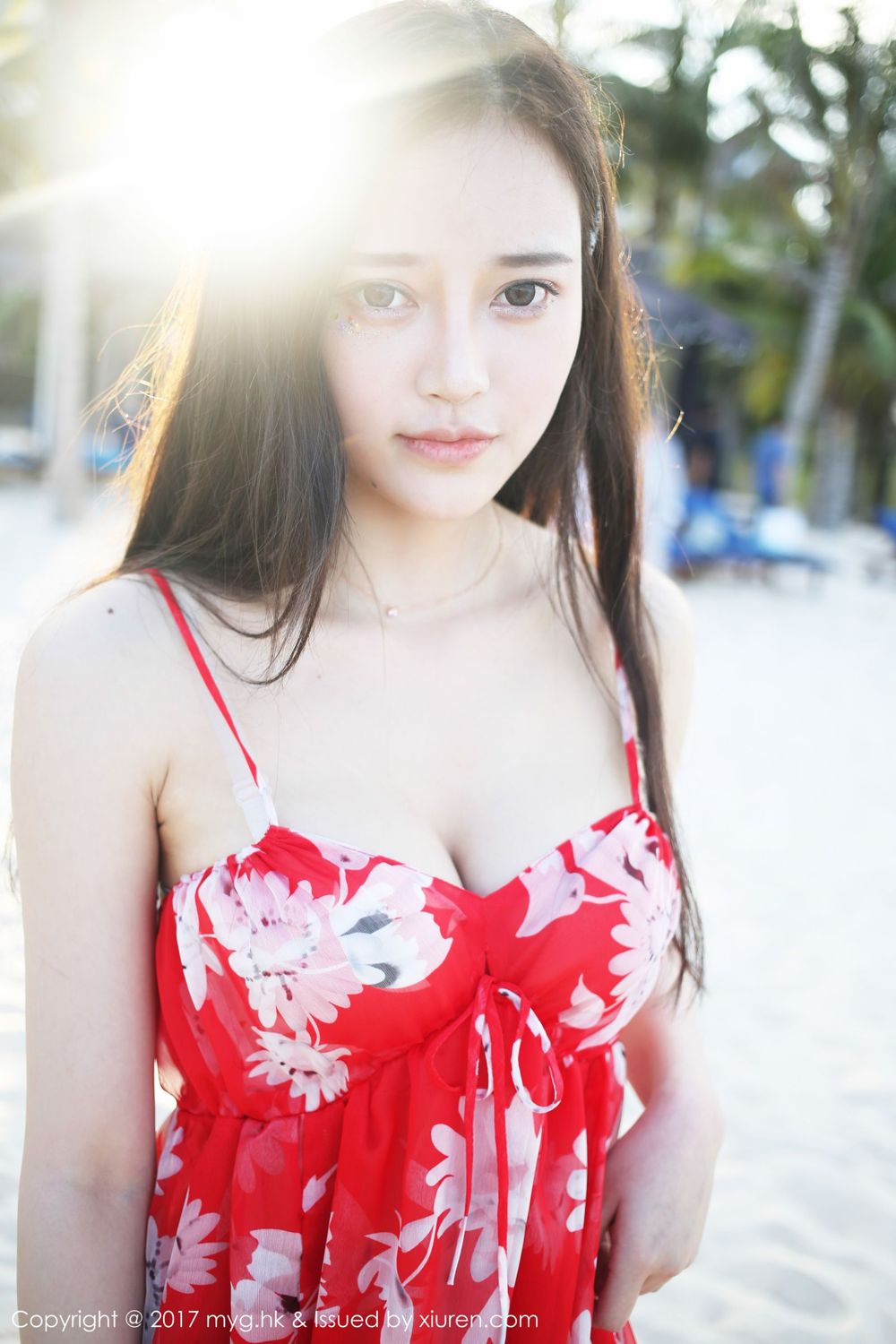唐琪儿红色连衣裙 波西米亚小清新