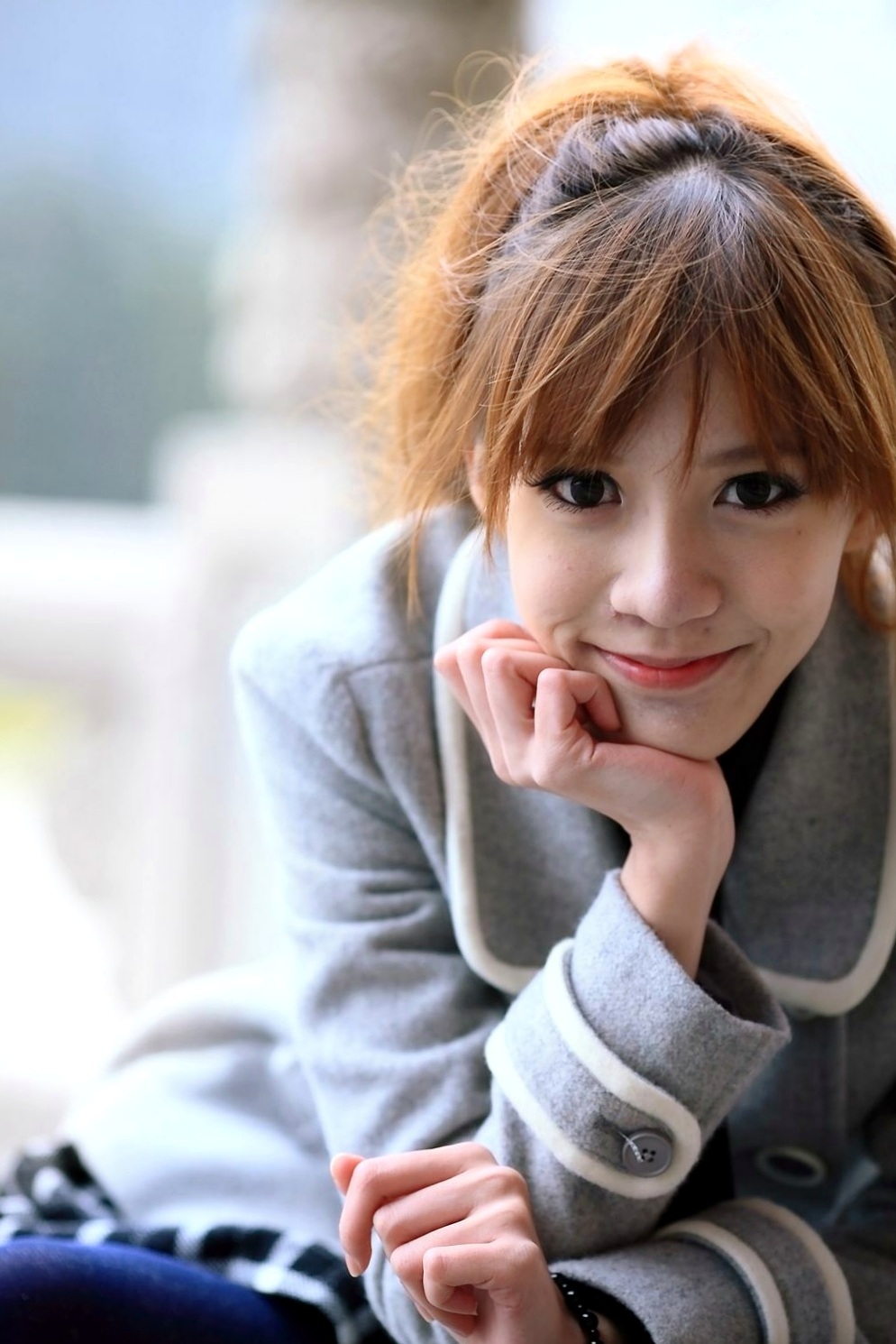 台湾正妹柠檬清新甜美户外写真,治愈系笑容灵动自然,打造满分女友感形象