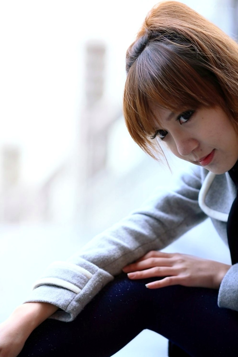 台湾正妹柠檬清新甜美户外写真,治愈系笑容灵动自然,打造满分女友感形象
