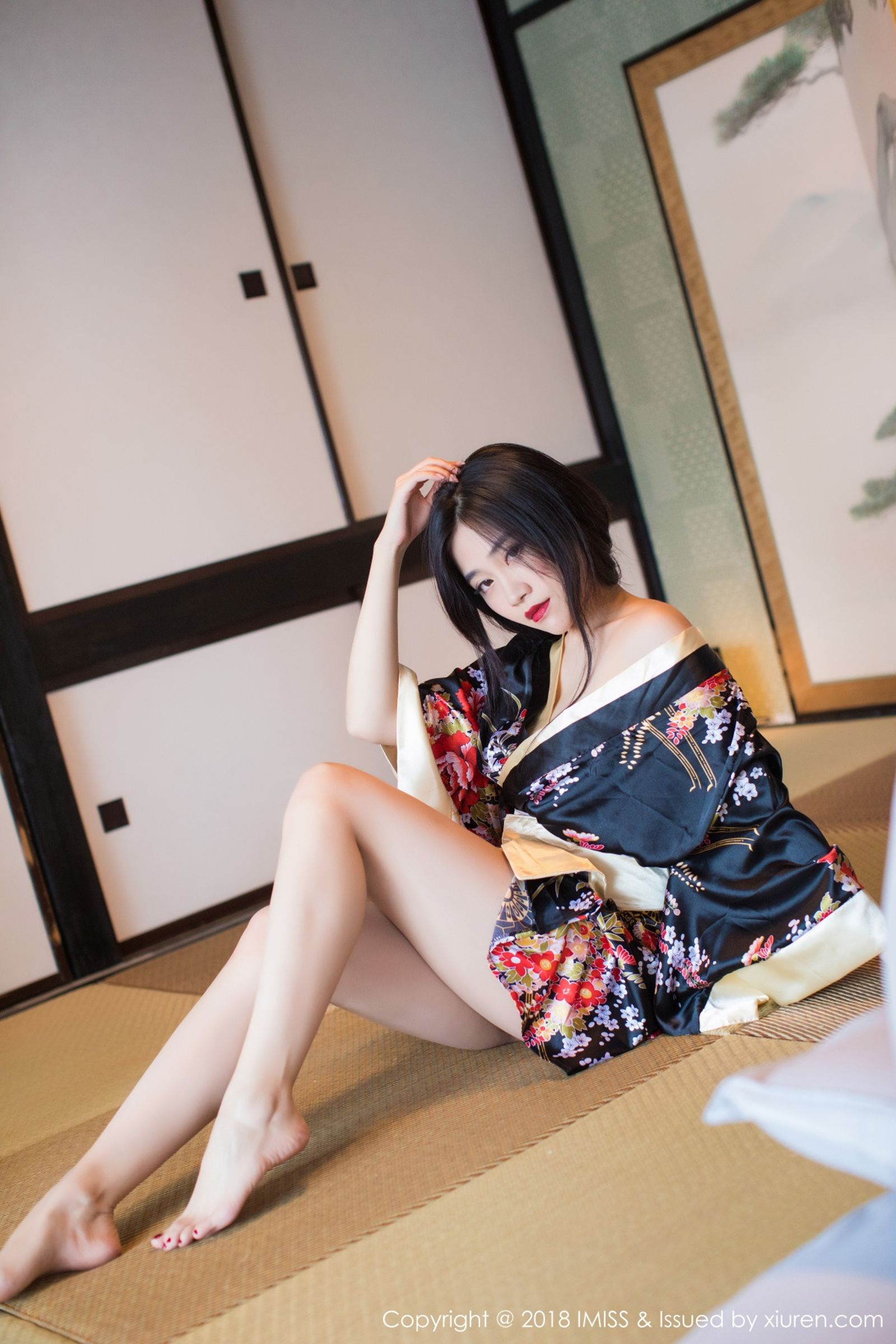 冬日女神许诺Sabrina 雪地戏耍妩媚和服