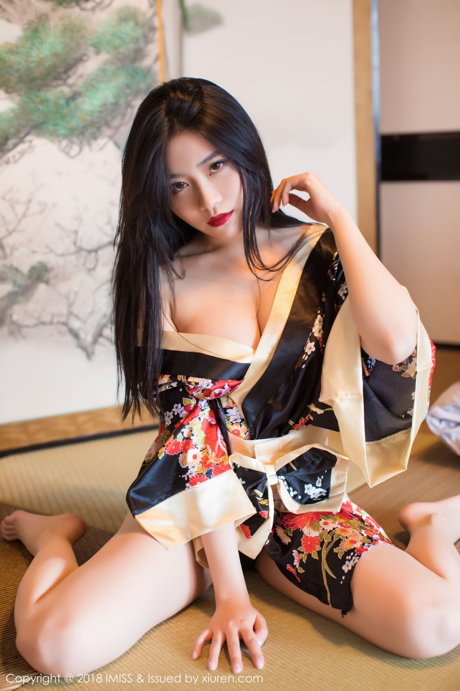 冬日女神许诺Sabrina 雪地戏耍妩媚和服