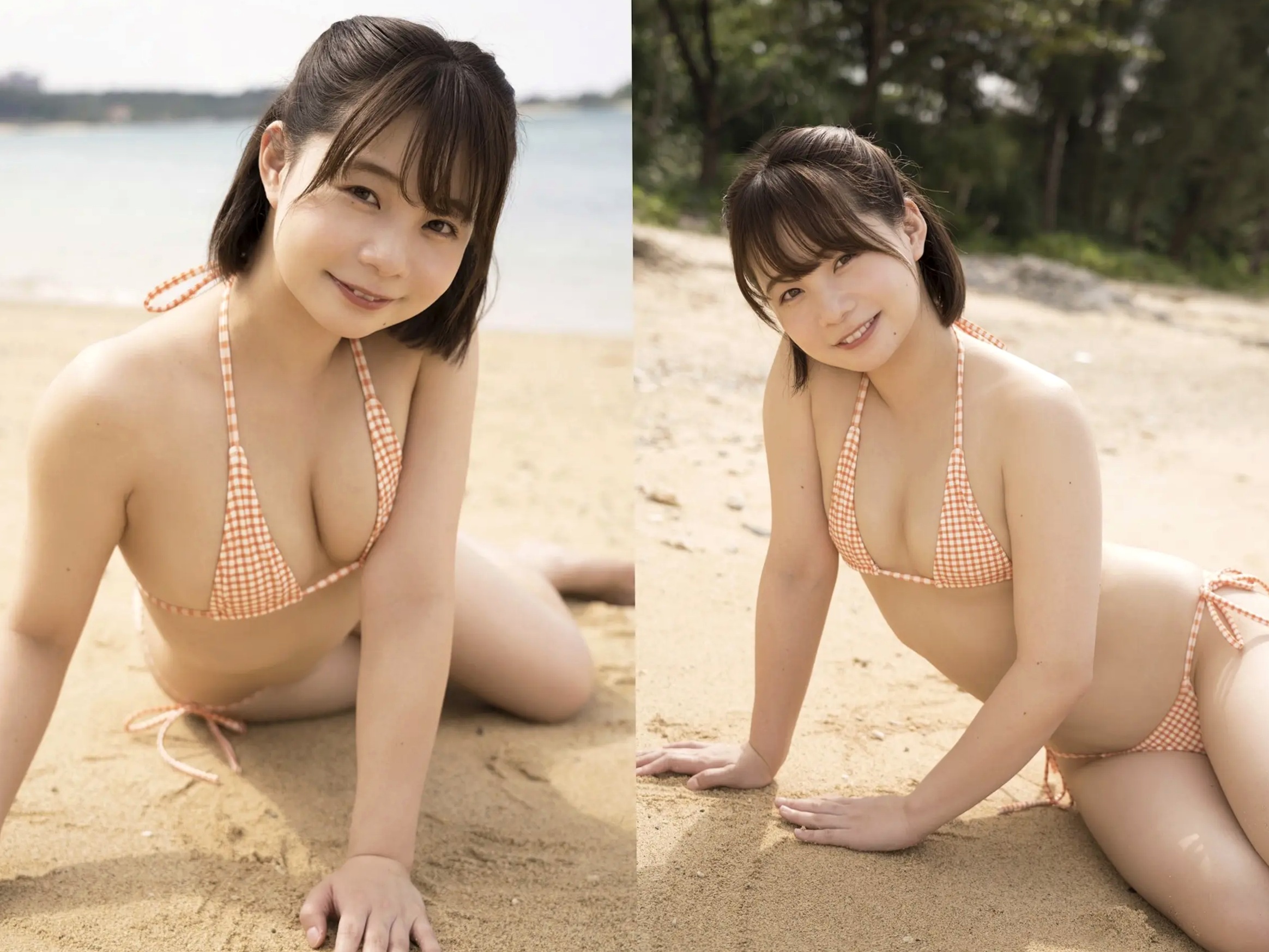 真奈 - 無邪気なおっぱい 日本清纯童颜巨乳性感比基尼户外写真
