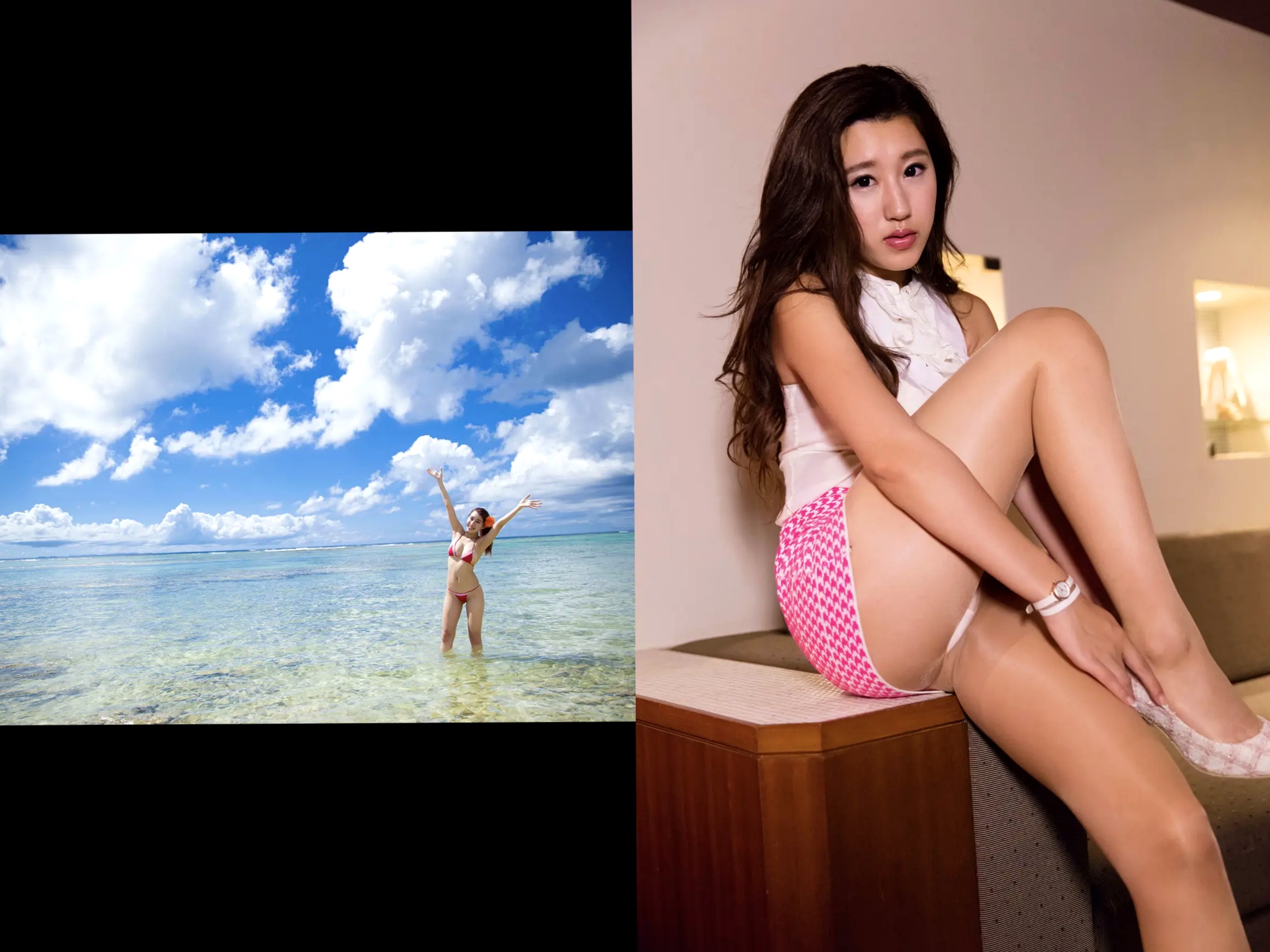 美竹すず《Body & Soul》日系校服沙滩写真 黑丝内衣性感私房照