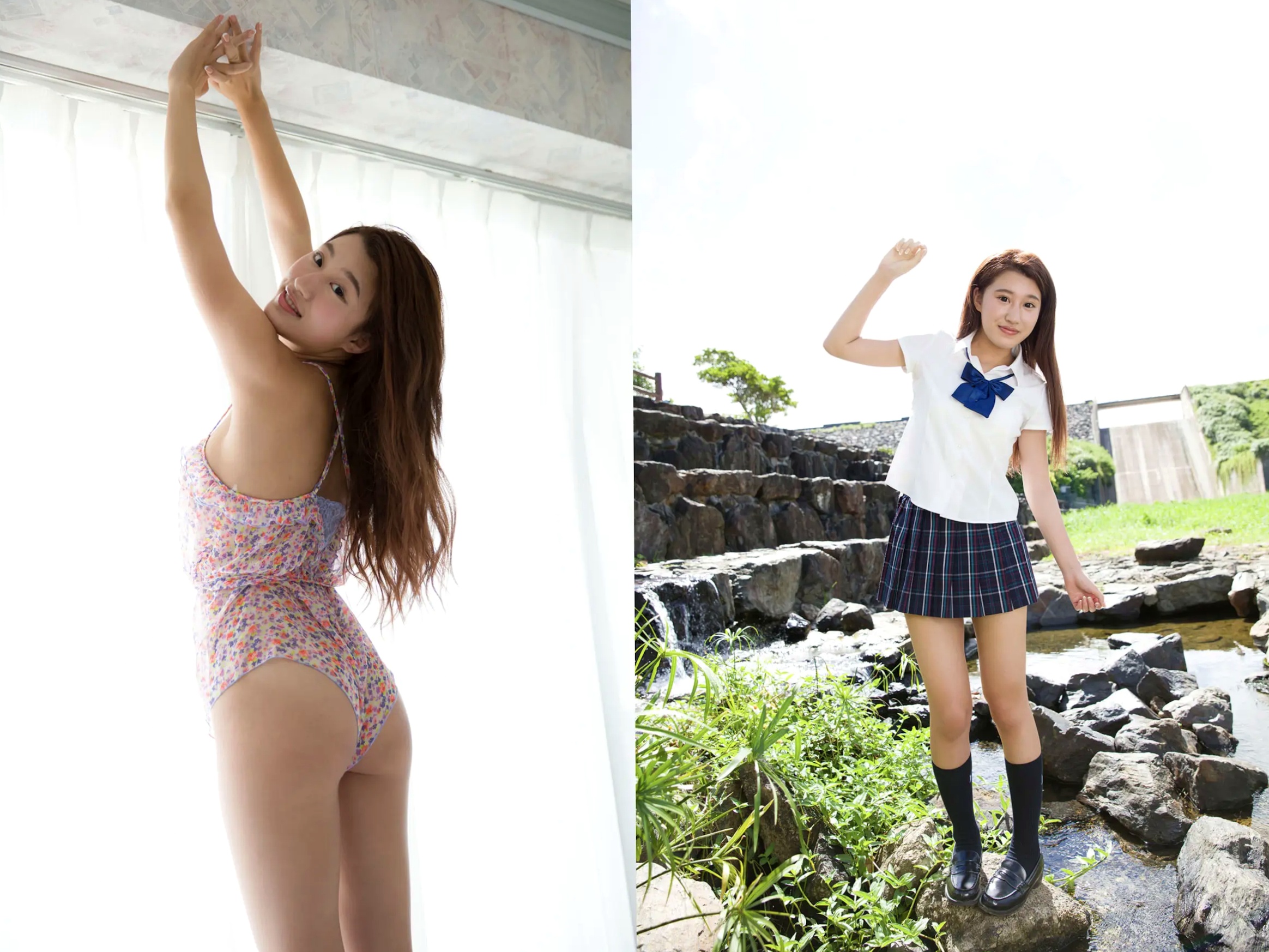 美竹すず《Body & Soul》日系校服沙滩写真 黑丝内衣性感私房照