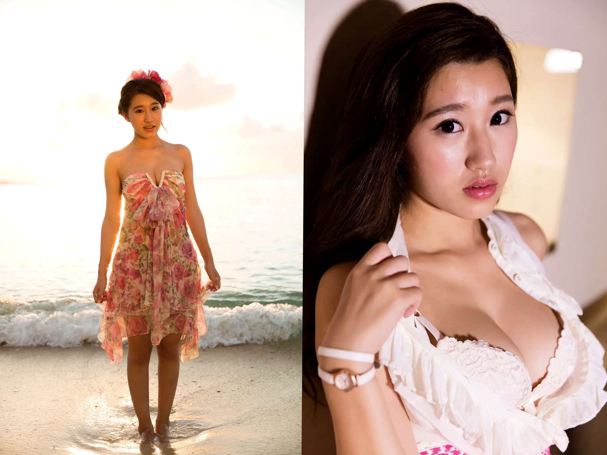 美竹すず《Body & Soul》日系校服沙滩写真 黑丝内衣性感私房照