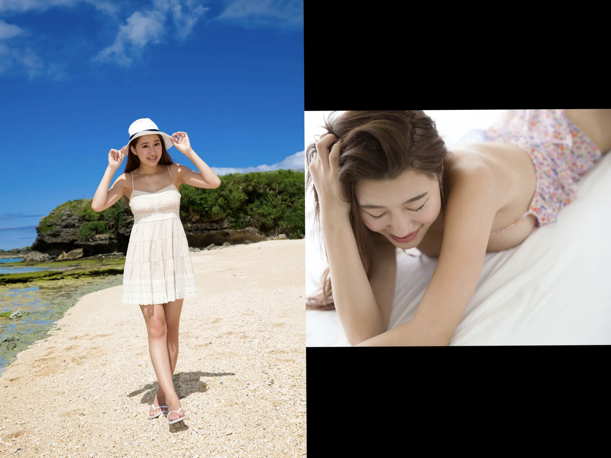 美竹すず《Body & Soul》日系校服沙滩写真 黑丝内衣性感私房照