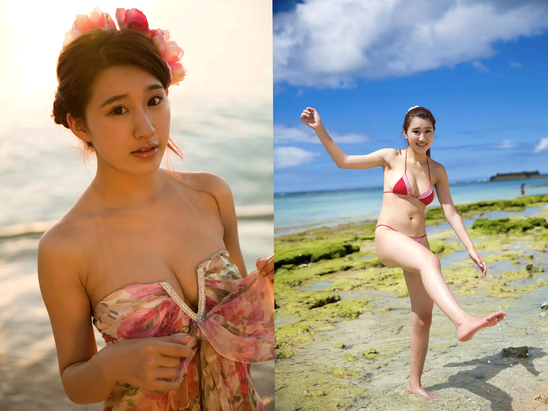 美竹すず《Body & Soul》日系校服沙滩写真 黑丝内衣性感私房照