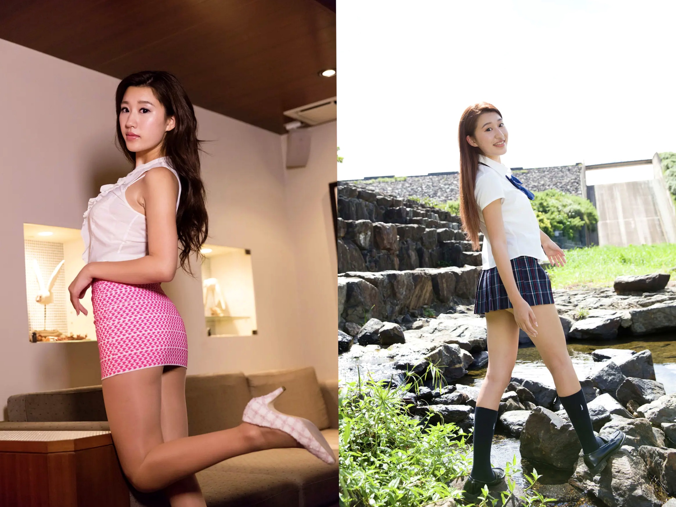美竹すず《Body & Soul》日系校服沙滩写真 黑丝内衣性感私房照