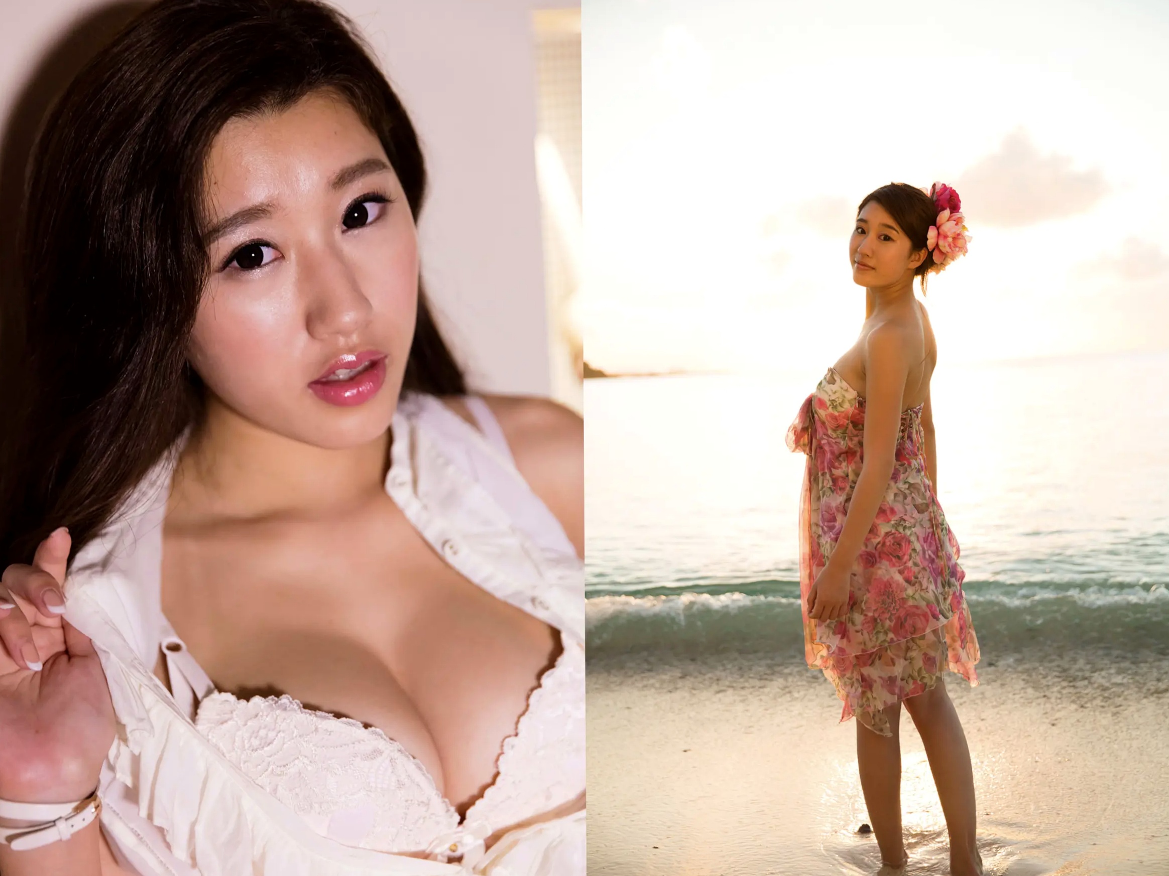 美竹すず《Body & Soul》日系校服沙滩写真 黑丝内衣性感私房照