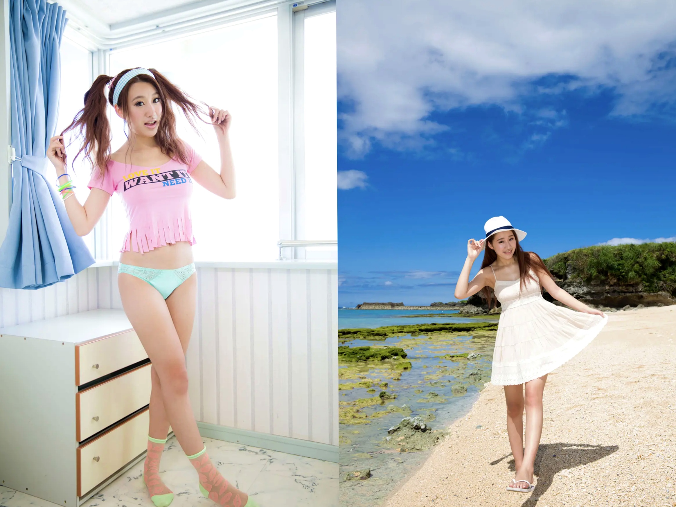 美竹すず《Body & Soul》日系校服沙滩写真 黑丝内衣性感私房照