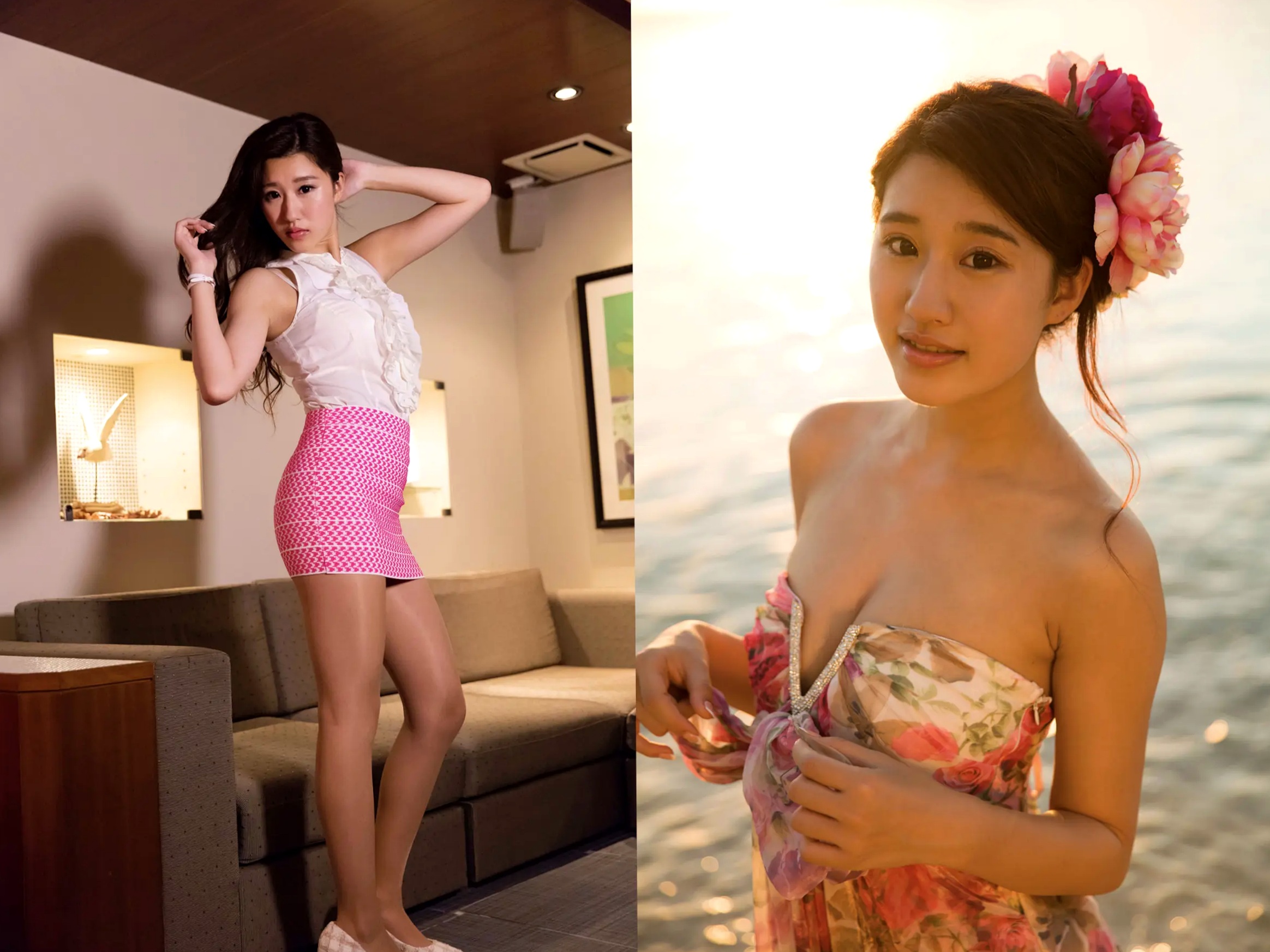 美竹すず《Body & Soul》日系校服沙滩写真 黑丝内衣性感私房照