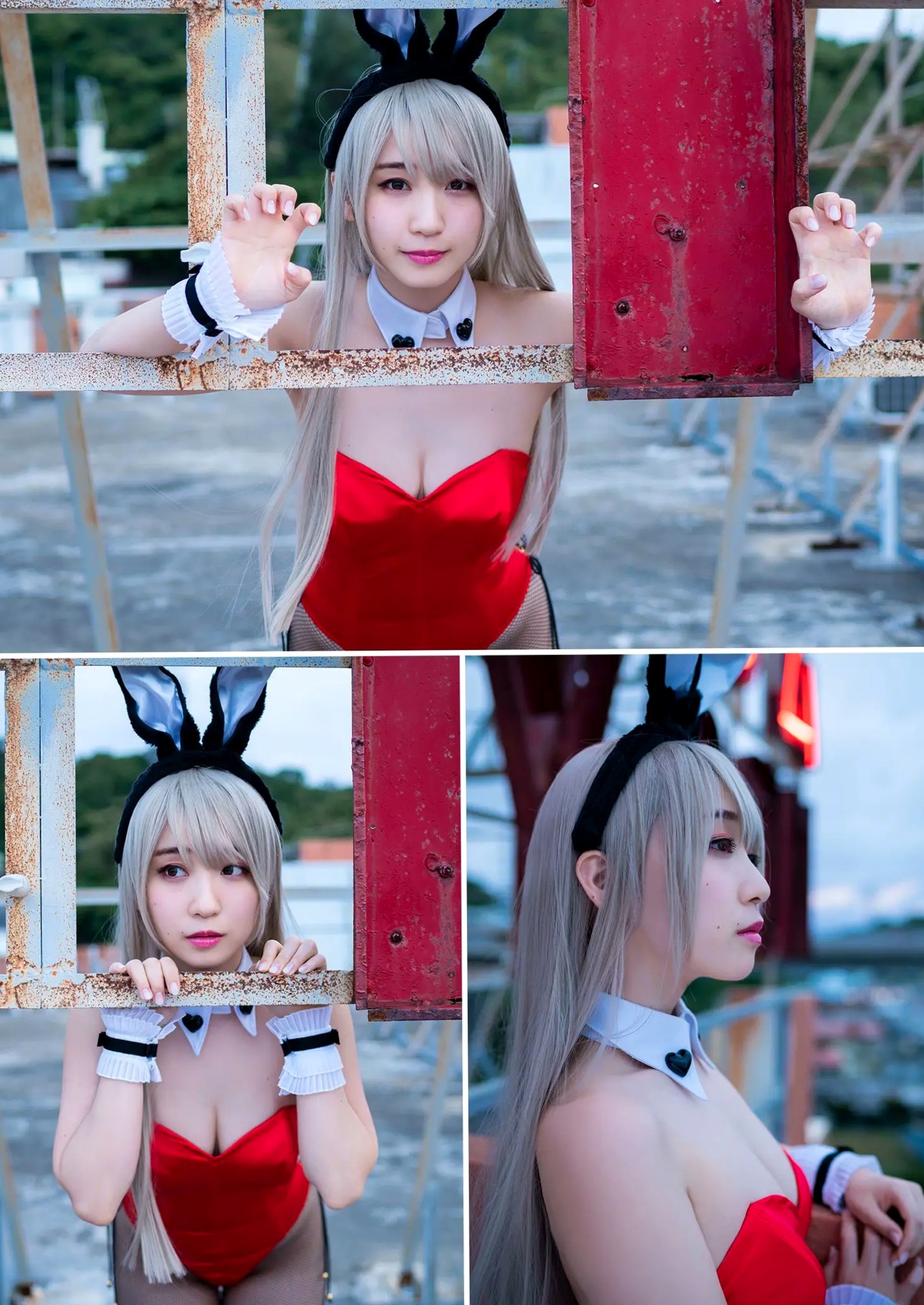伊織もえ - 制服はちゃんと着なさーい!! 日系校服与兔女郎角色扮演性感写真