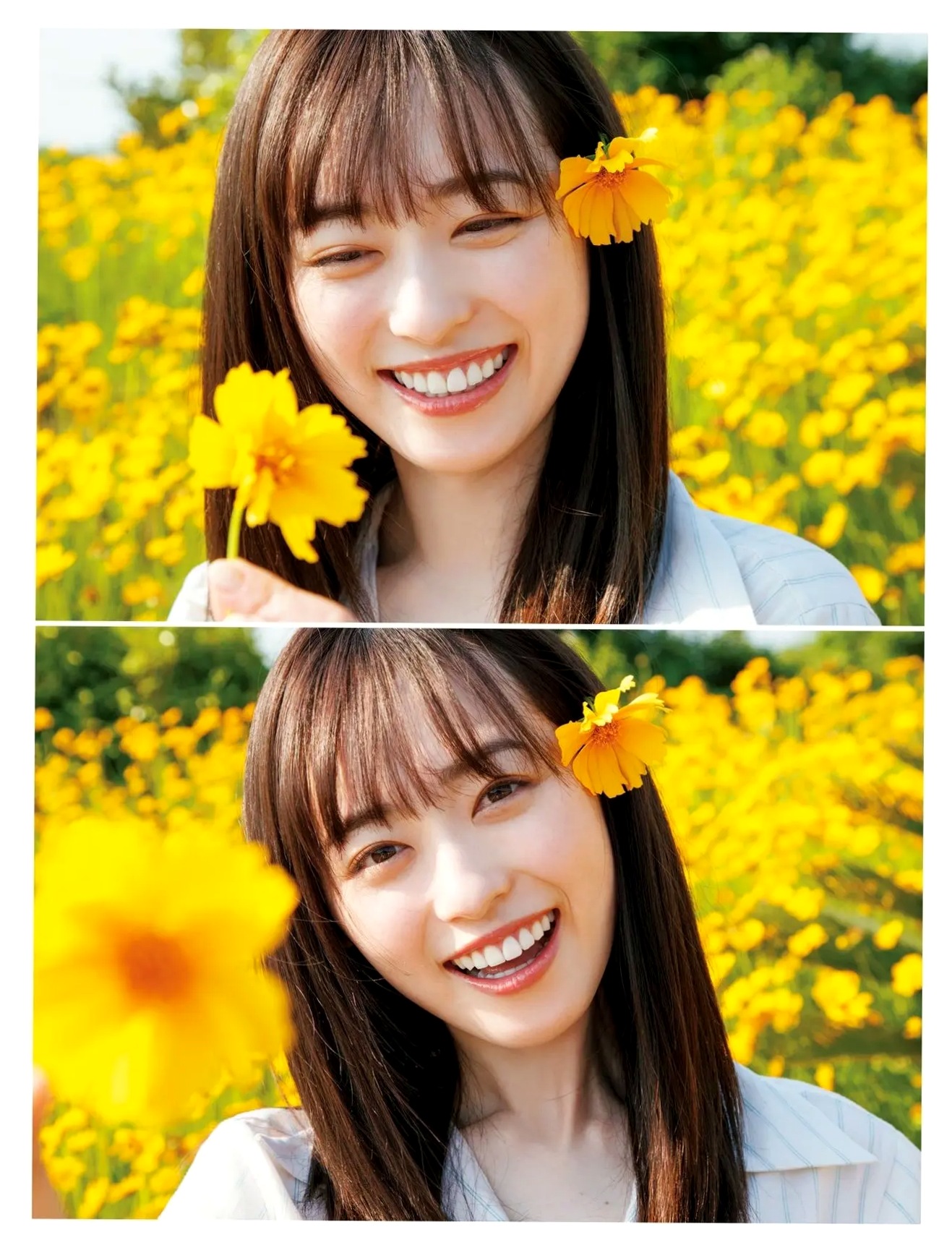 福原遥《gift》写真:日系清新治愈系户外草地泳池美照