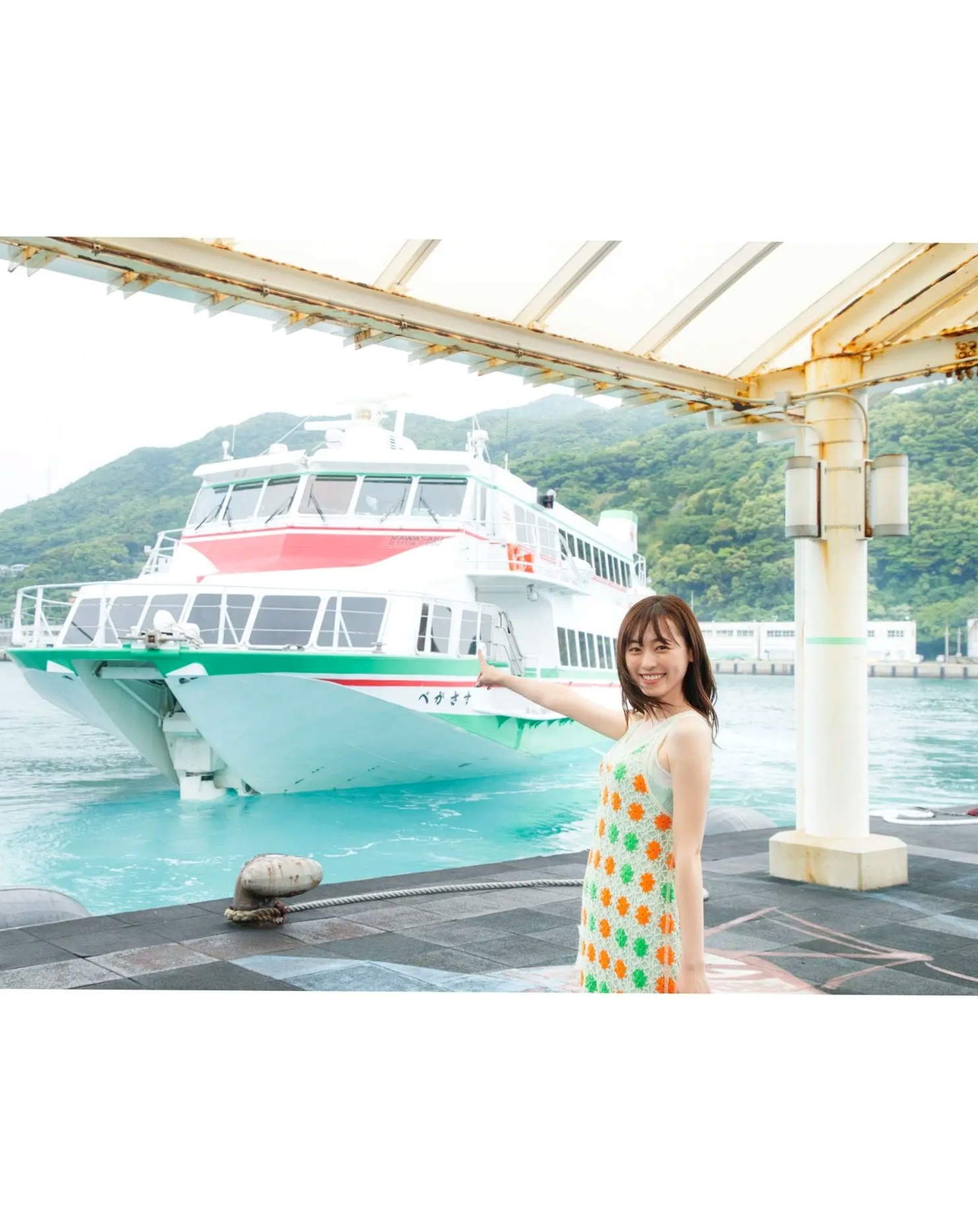 福原遥《gift》写真:日系清新治愈系户外草地泳池美照