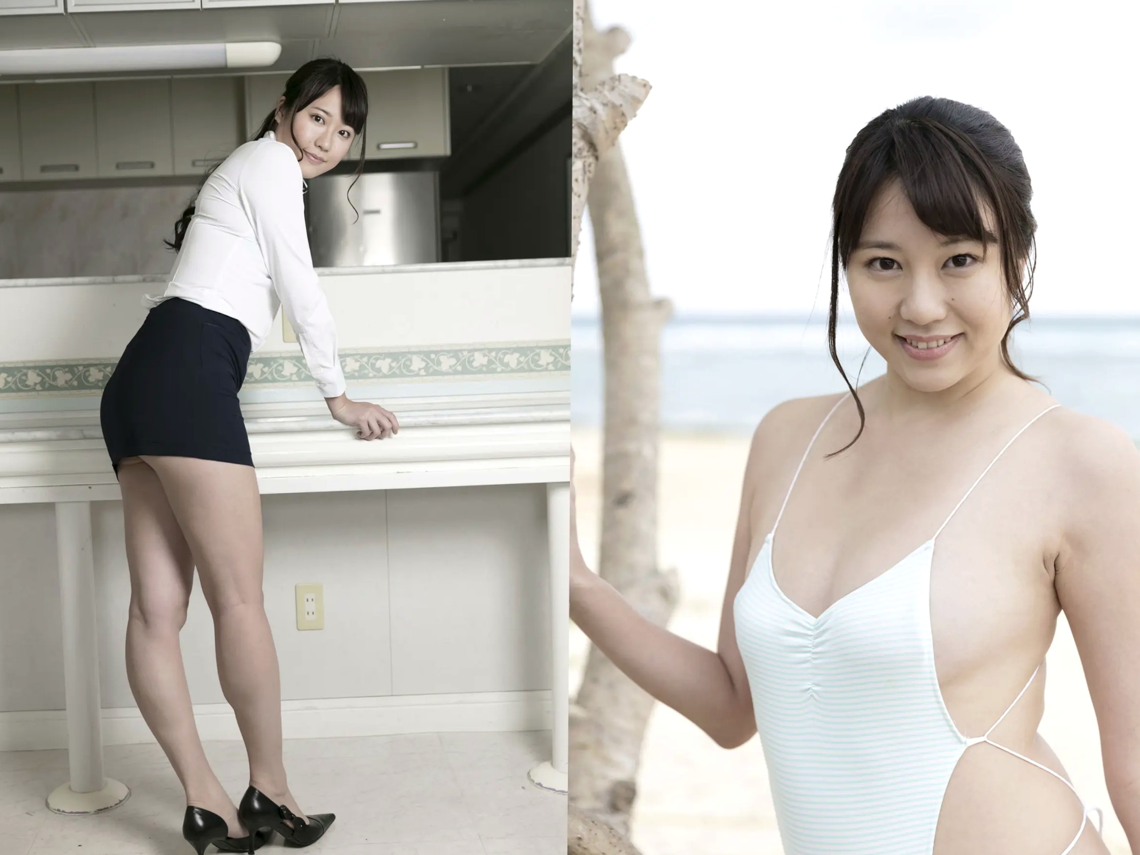 大滝りか - 美尻与美脚性感写真 日本美臀女神 OL制服与比基尼诱惑
