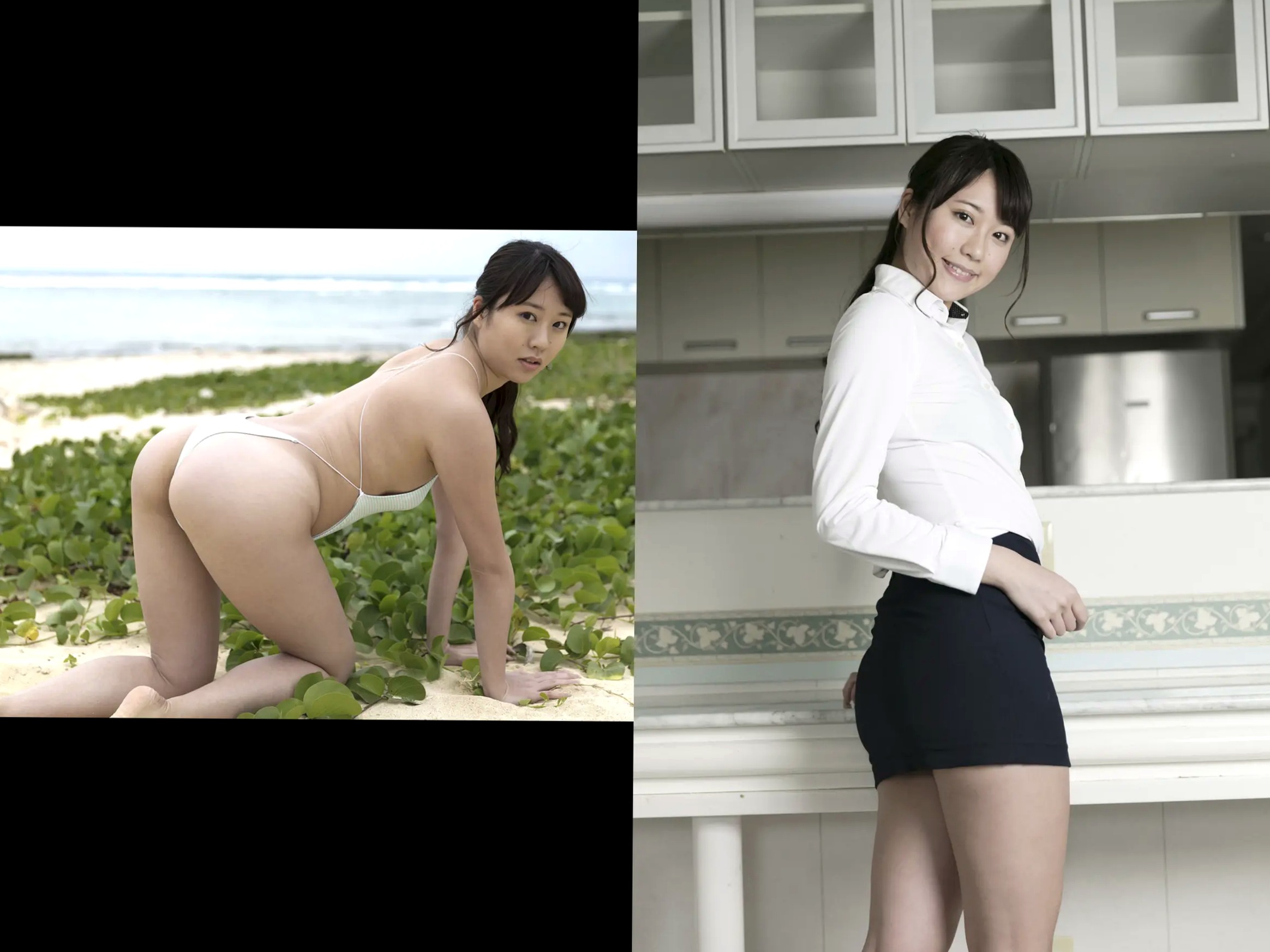 大滝りか - 美尻与美脚性感写真 日本美臀女神 OL制服与比基尼诱惑