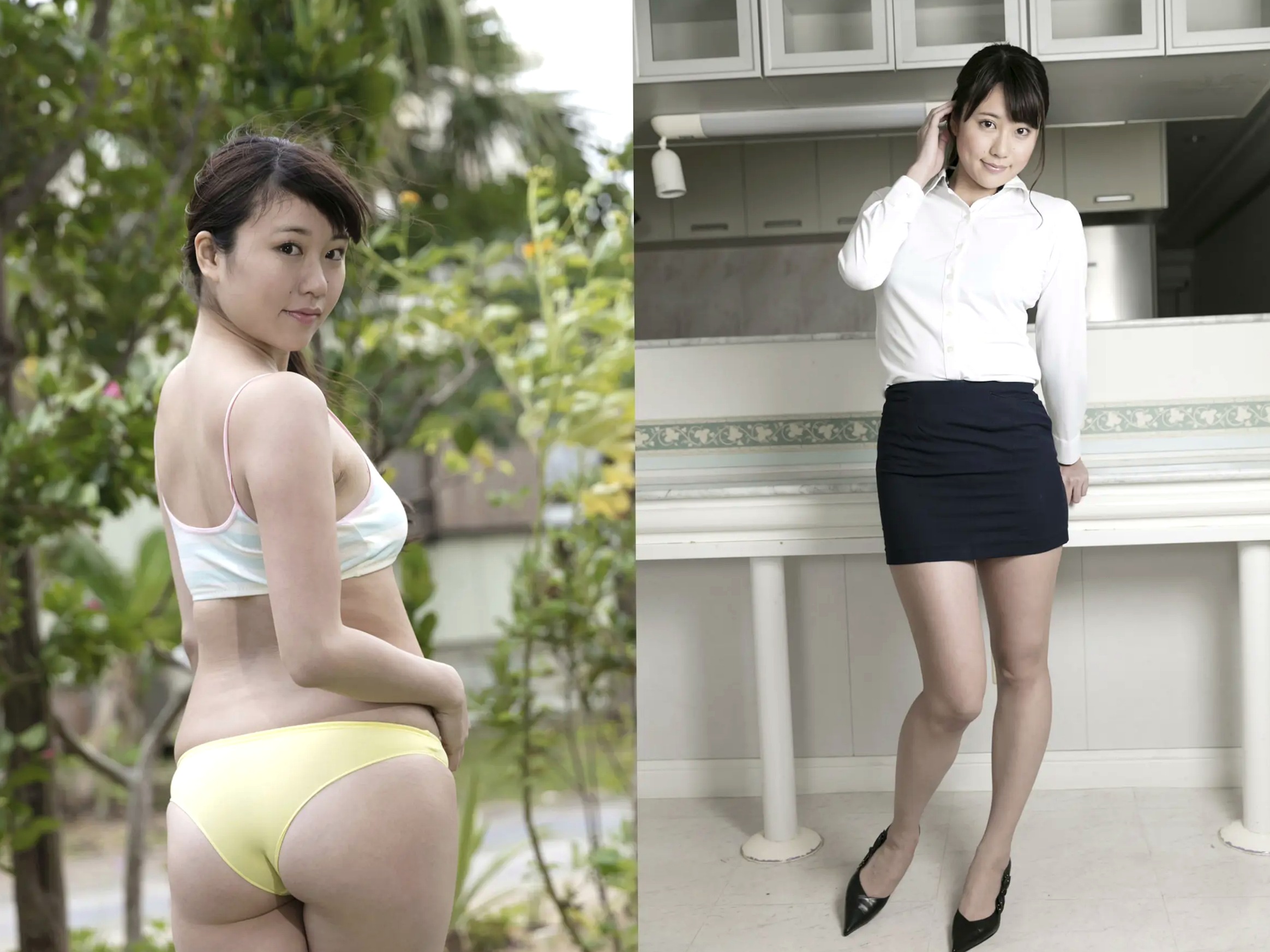 大滝りか - 美尻与美脚性感写真 日本美臀女神 OL制服与比基尼诱惑