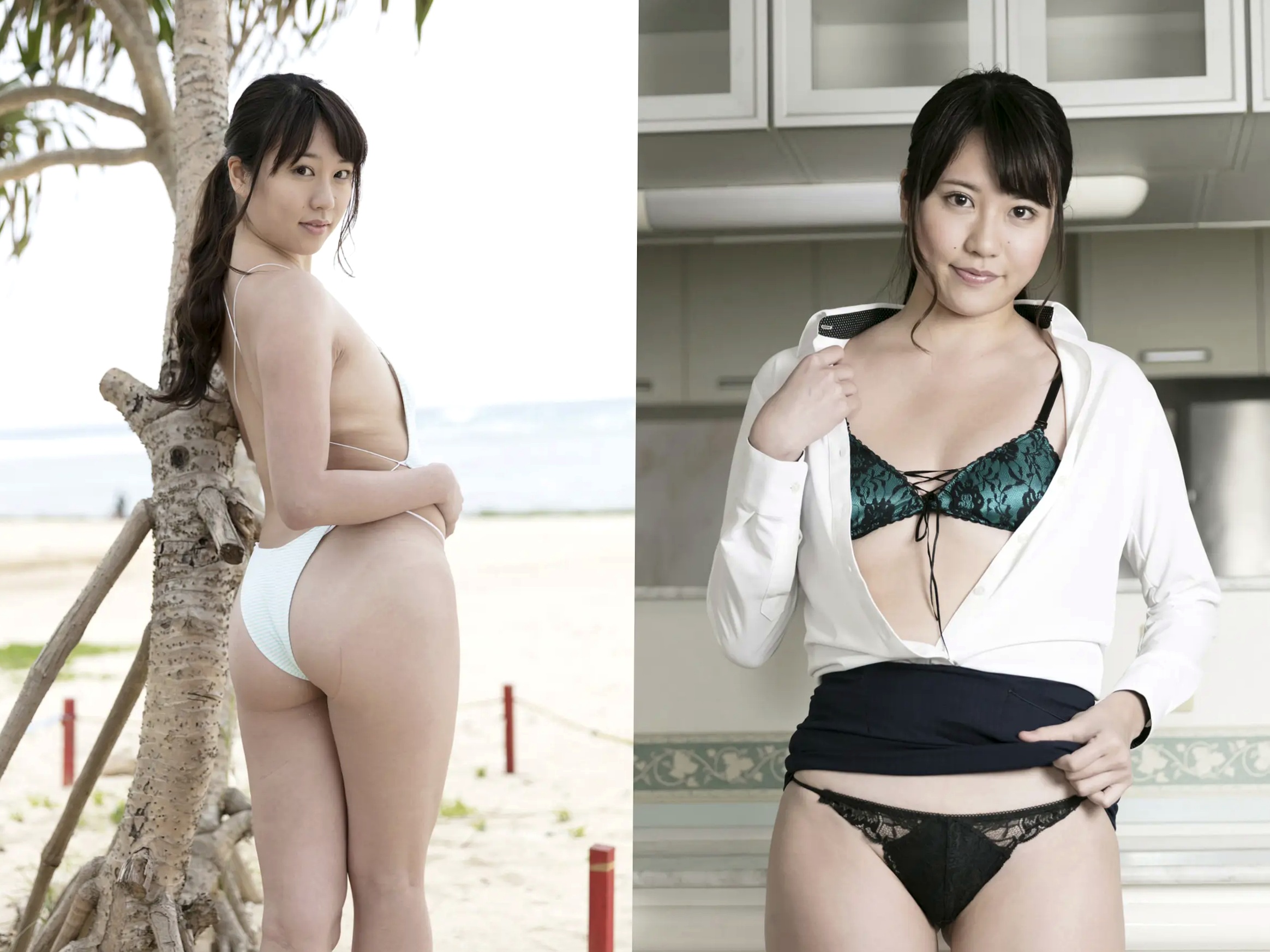 大滝りか - 美尻与美脚性感写真 日本美臀女神 OL制服与比基尼诱惑