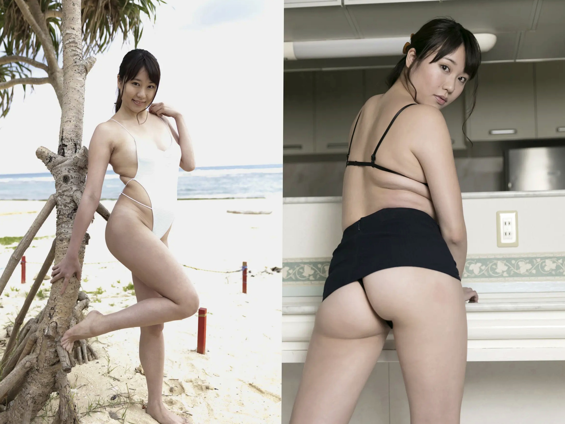 大滝りか - 美尻与美脚性感写真 日本美臀女神 OL制服与比基尼诱惑
