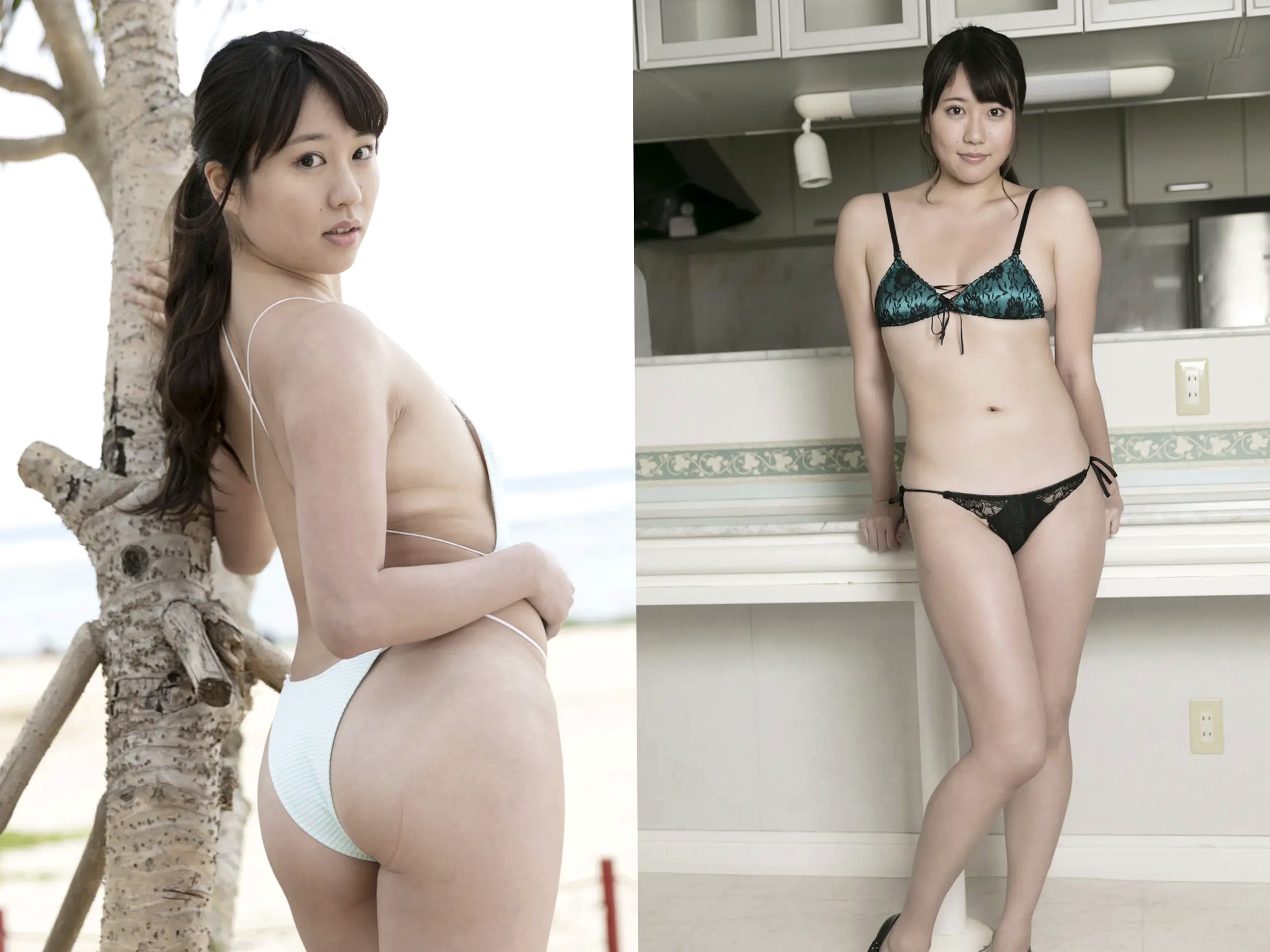 大滝りか - 美尻与美脚性感写真 日本美臀女神 OL制服与比基尼诱惑