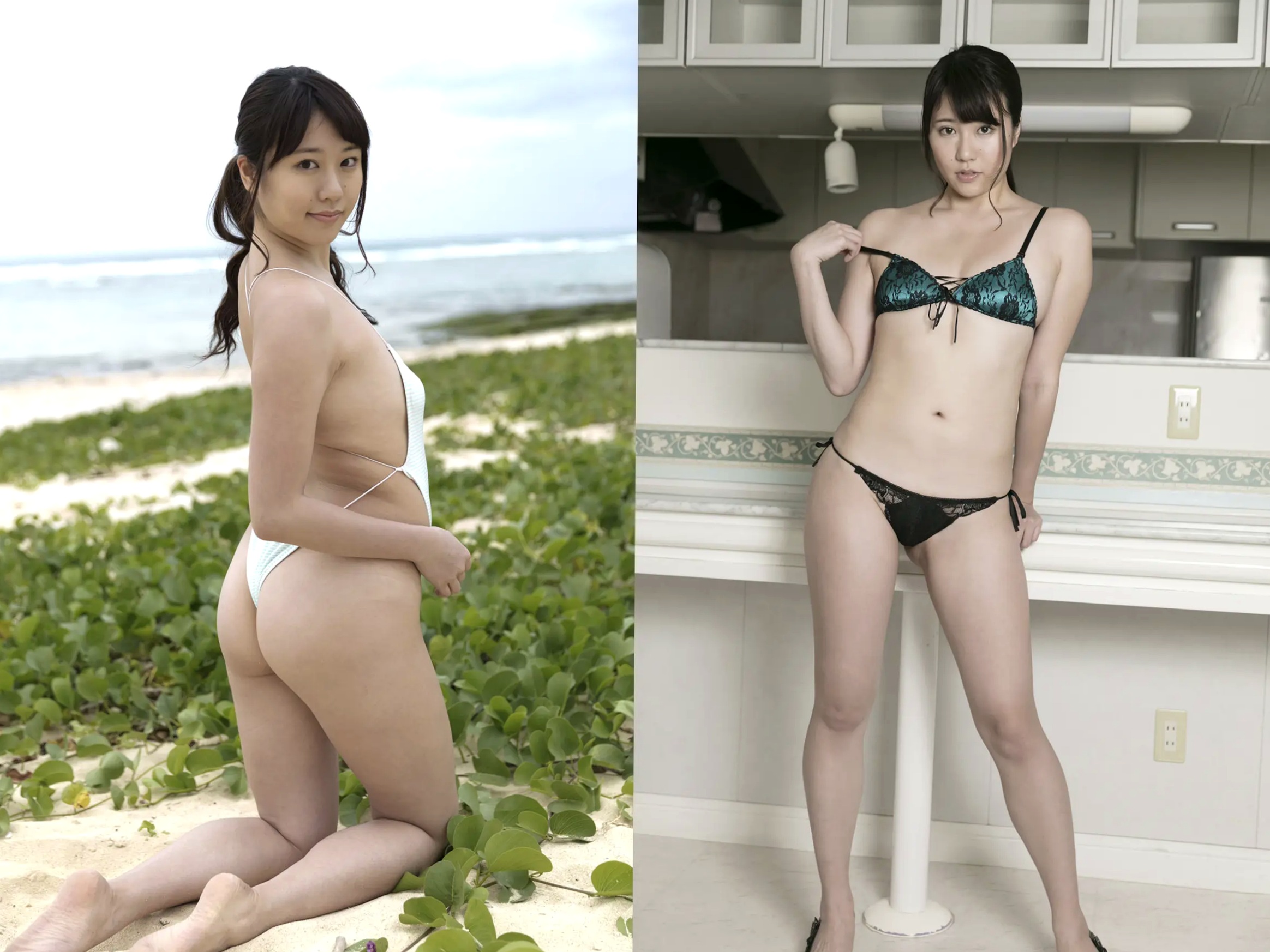 大滝りか - 美尻与美脚性感写真 日本美臀女神 OL制服与比基尼诱惑
