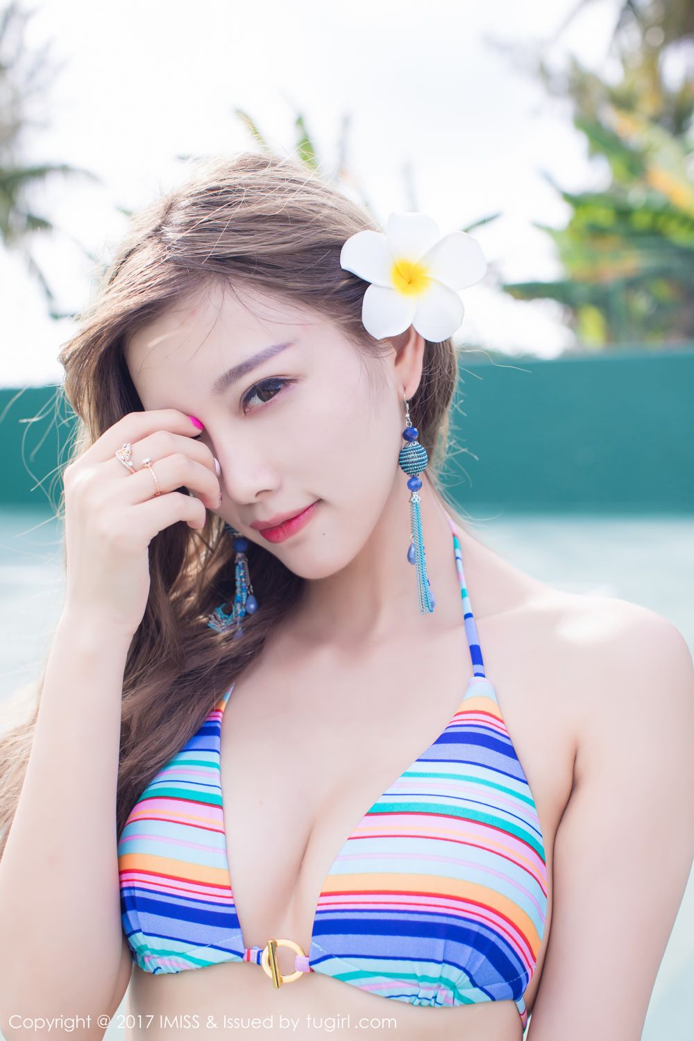 塞班岛女神杨晨晨 蕾丝网袜性感比基尼