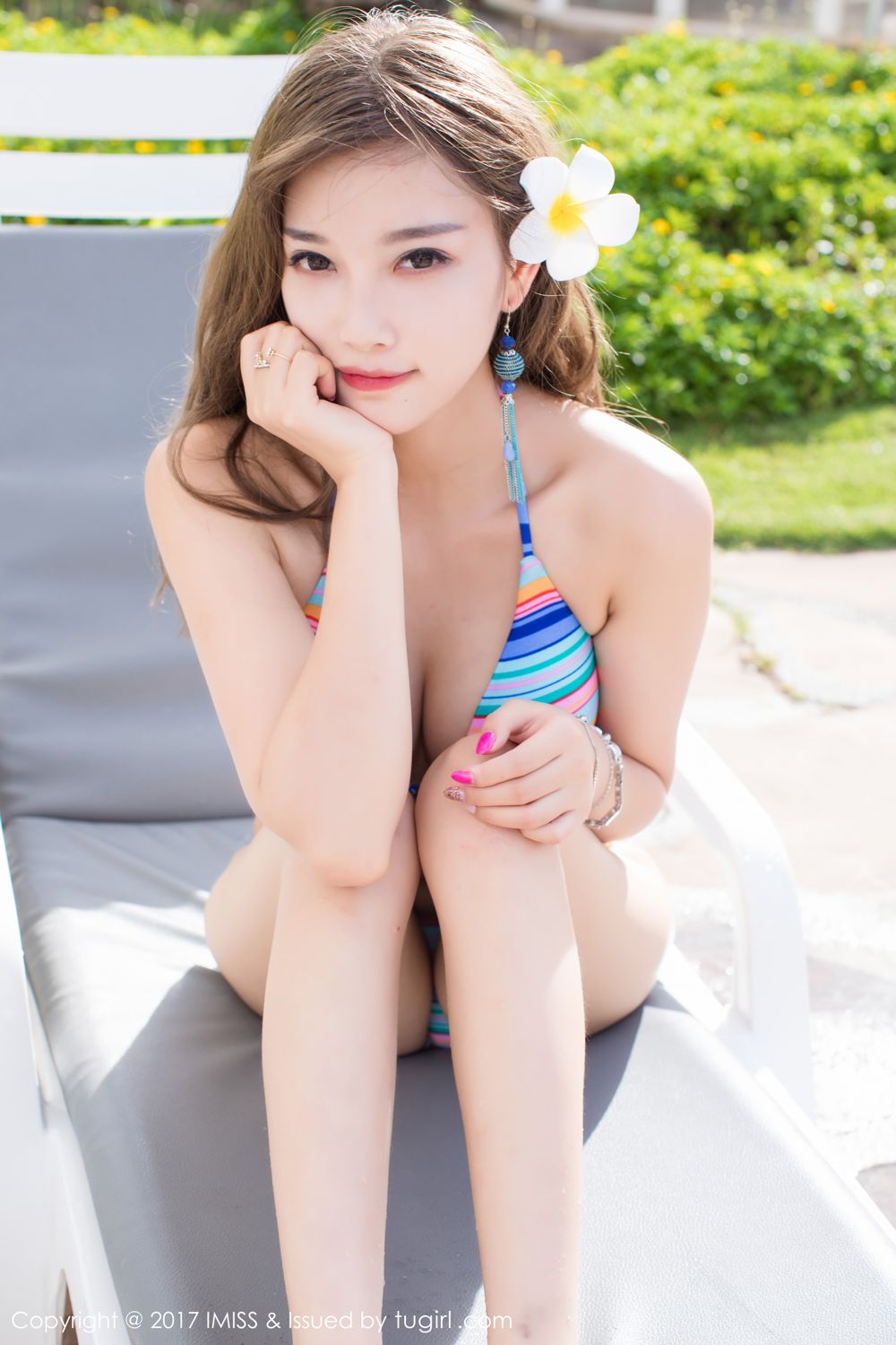 塞班岛女神杨晨晨 蕾丝网袜性感比基尼