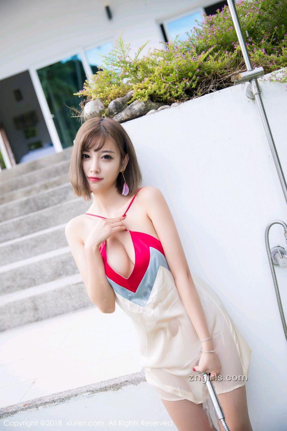 甜美女神杨晨晨 白衬衫与蕾丝内衣