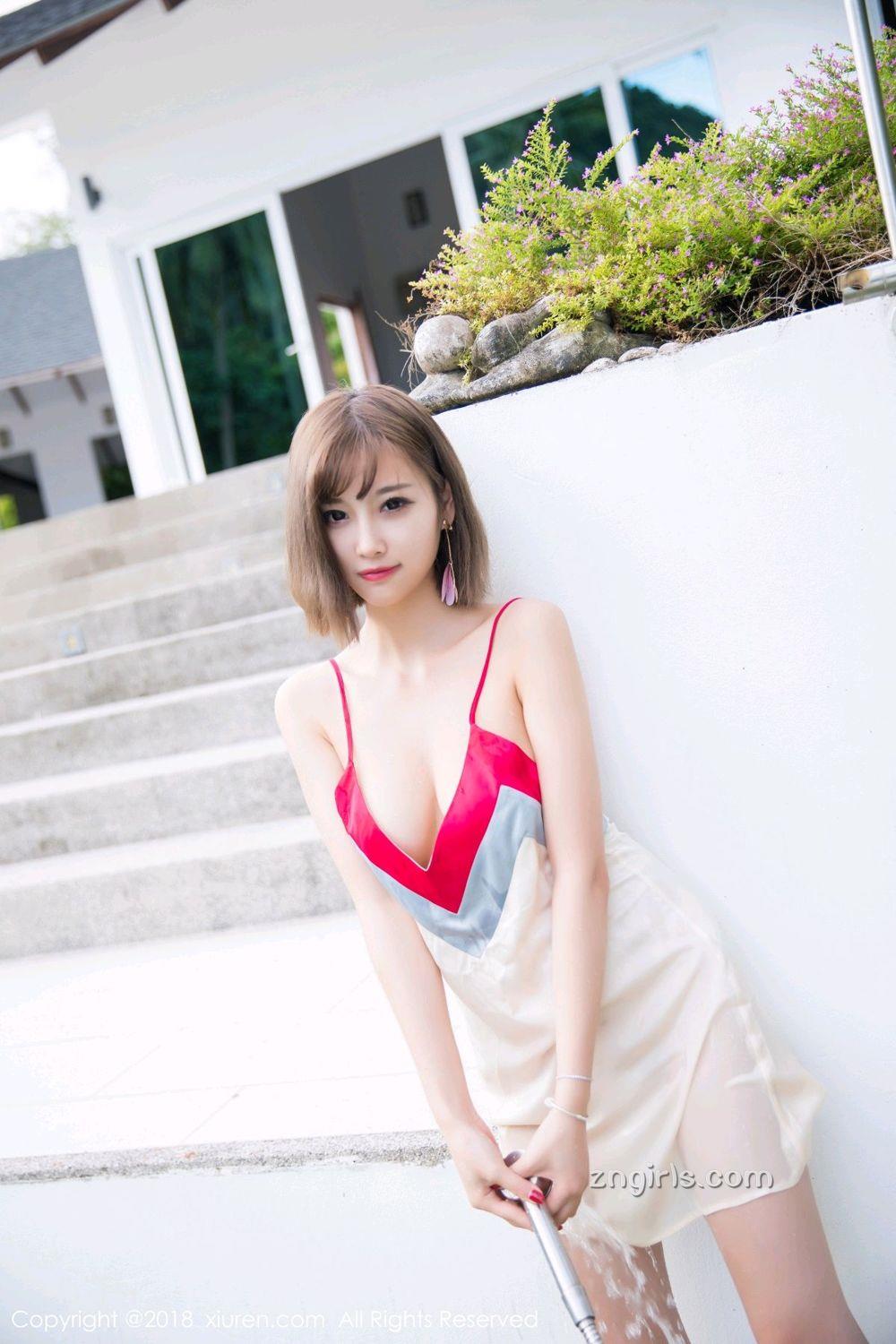 甜美女神杨晨晨 白衬衫与蕾丝内衣