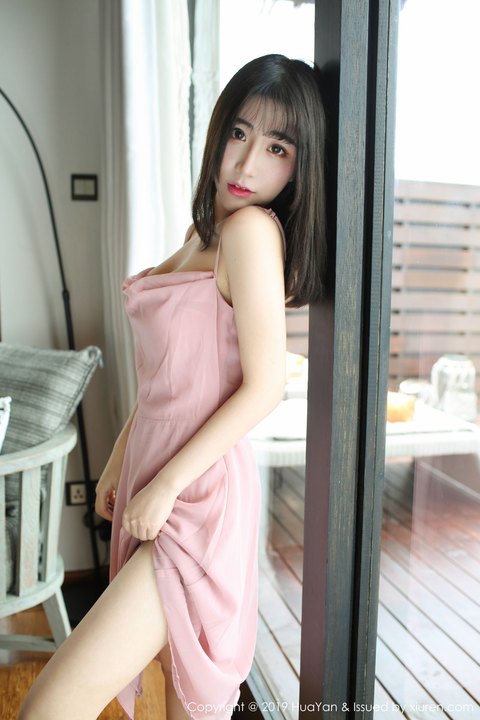 绯月樱Cherry 粉色长裙诱惑