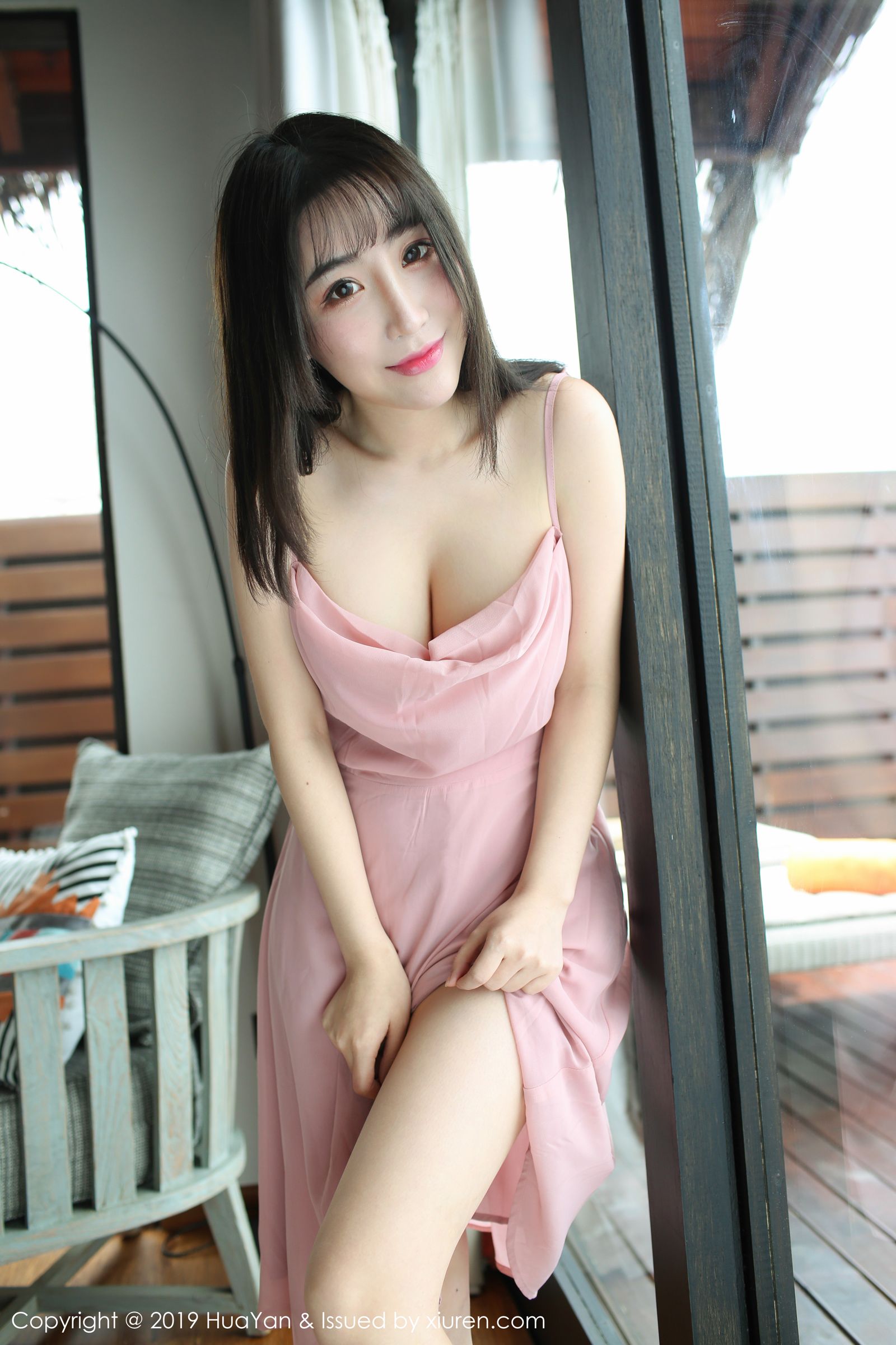 绯月樱Cherry 粉色长裙诱惑