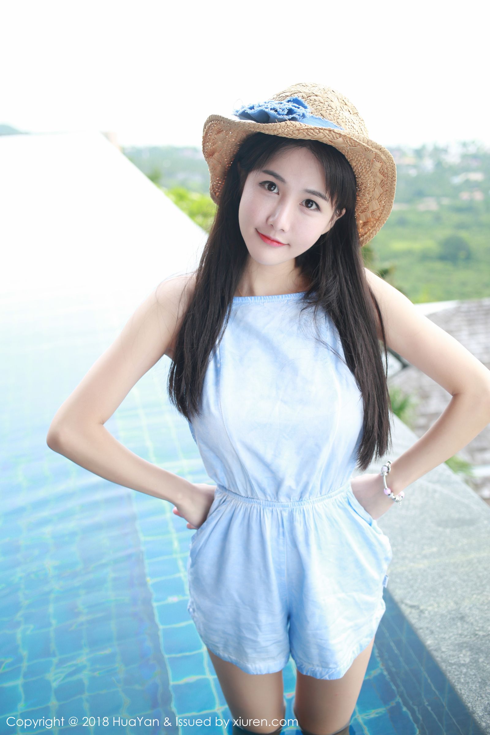 全民女神小沫琳 草帽吊带清爽绝伦