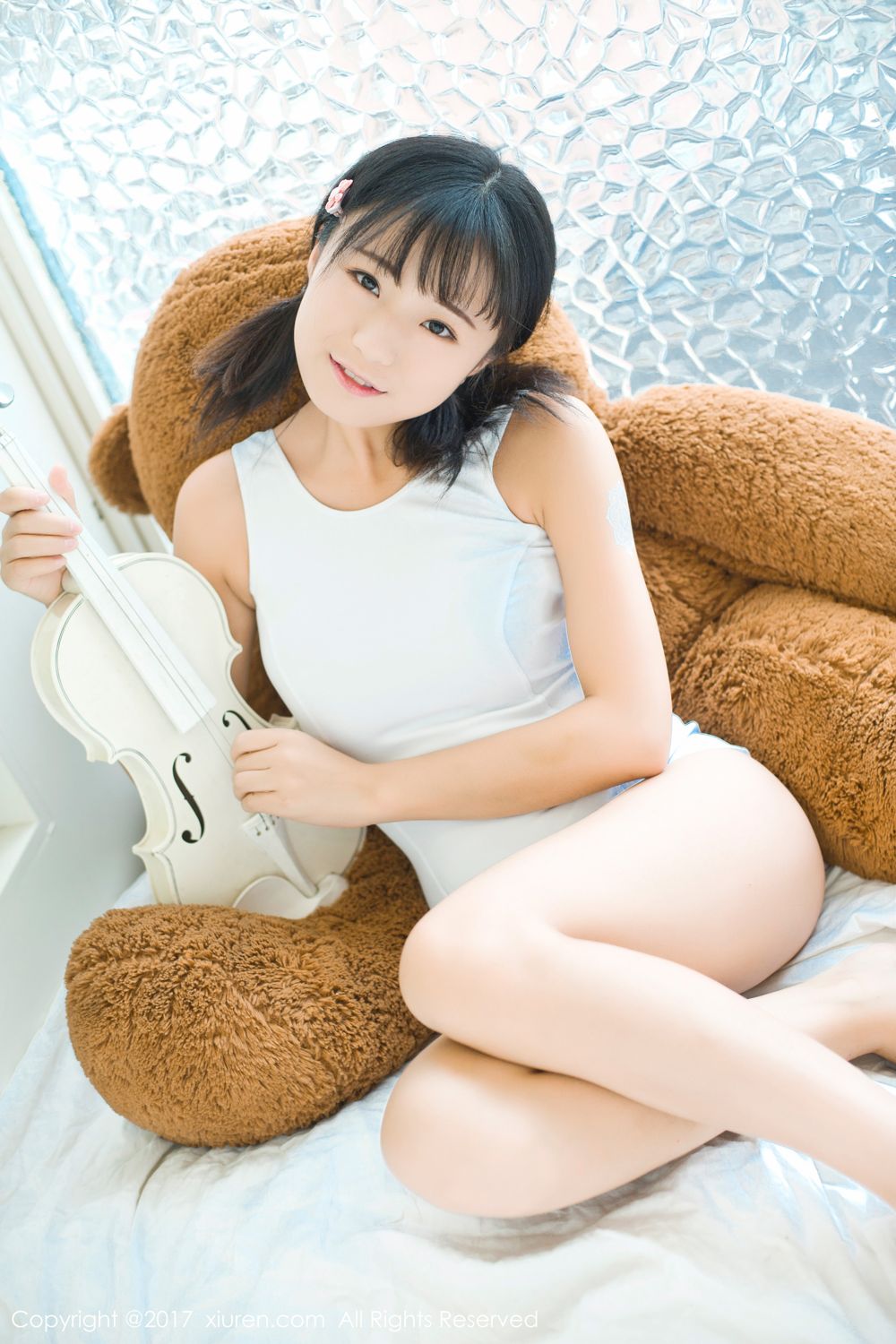 稚气未脱仓井优香 白色蕾丝日系体操服