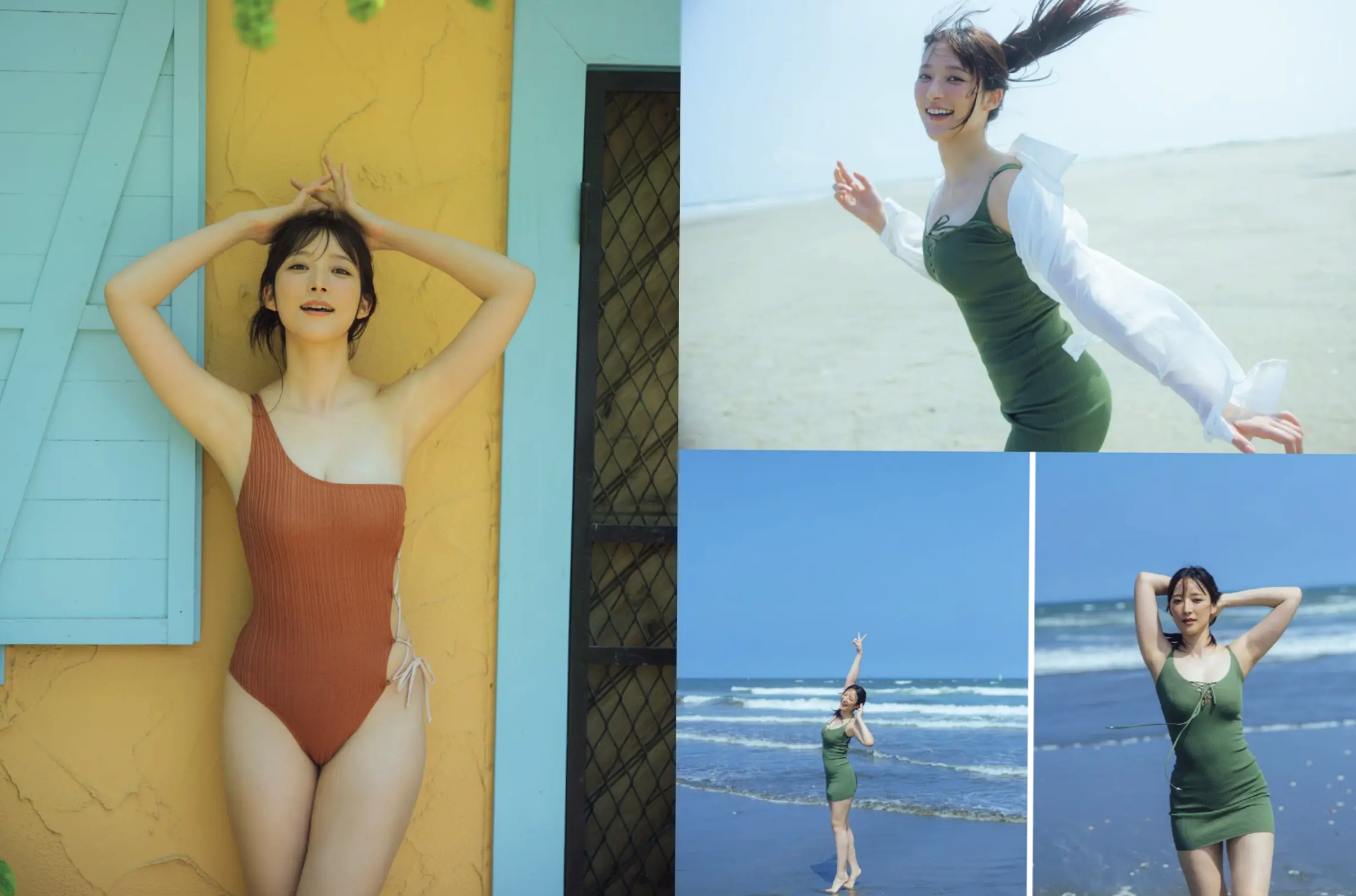 《山崎あみ - 太陽よりも》日本清纯女神阳光泳池比基尼与家居写真