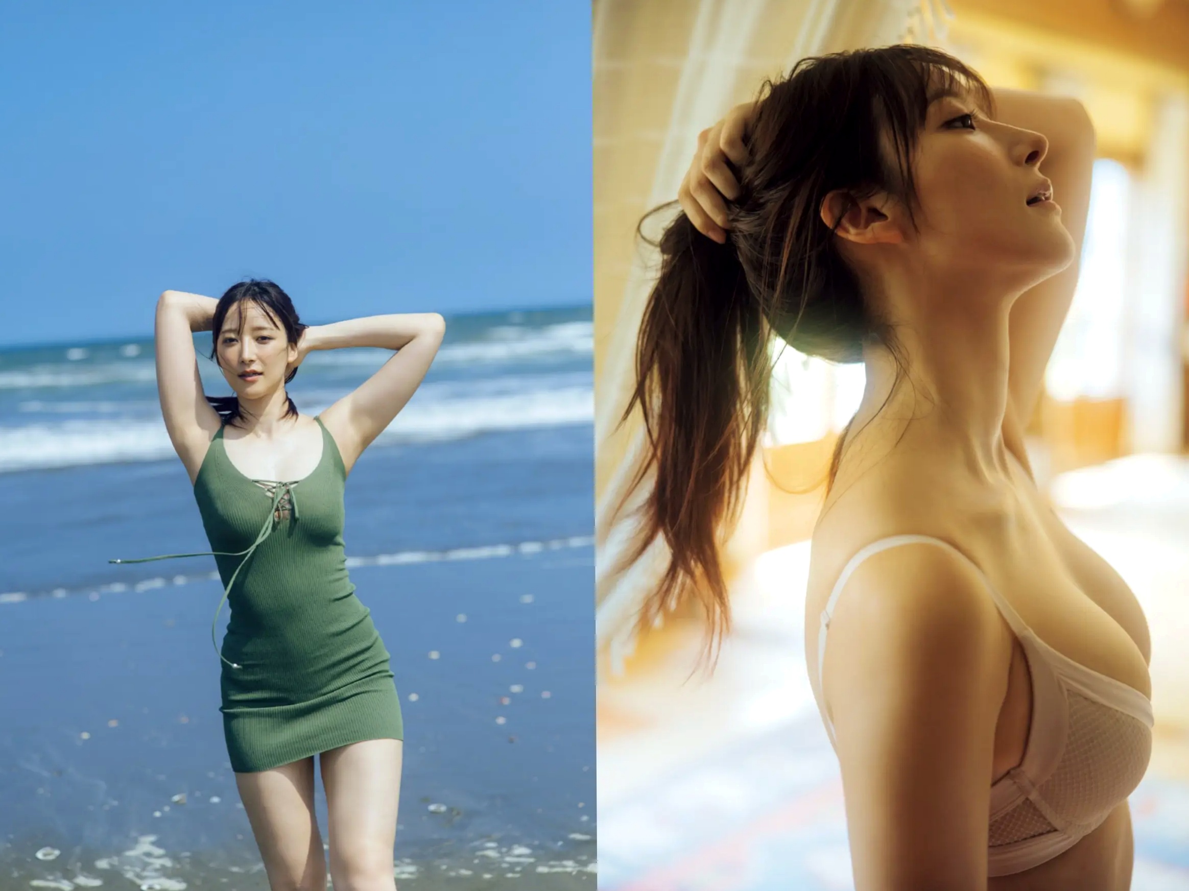 《山崎あみ - 太陽よりも》日本清纯女神阳光泳池比基尼与家居写真