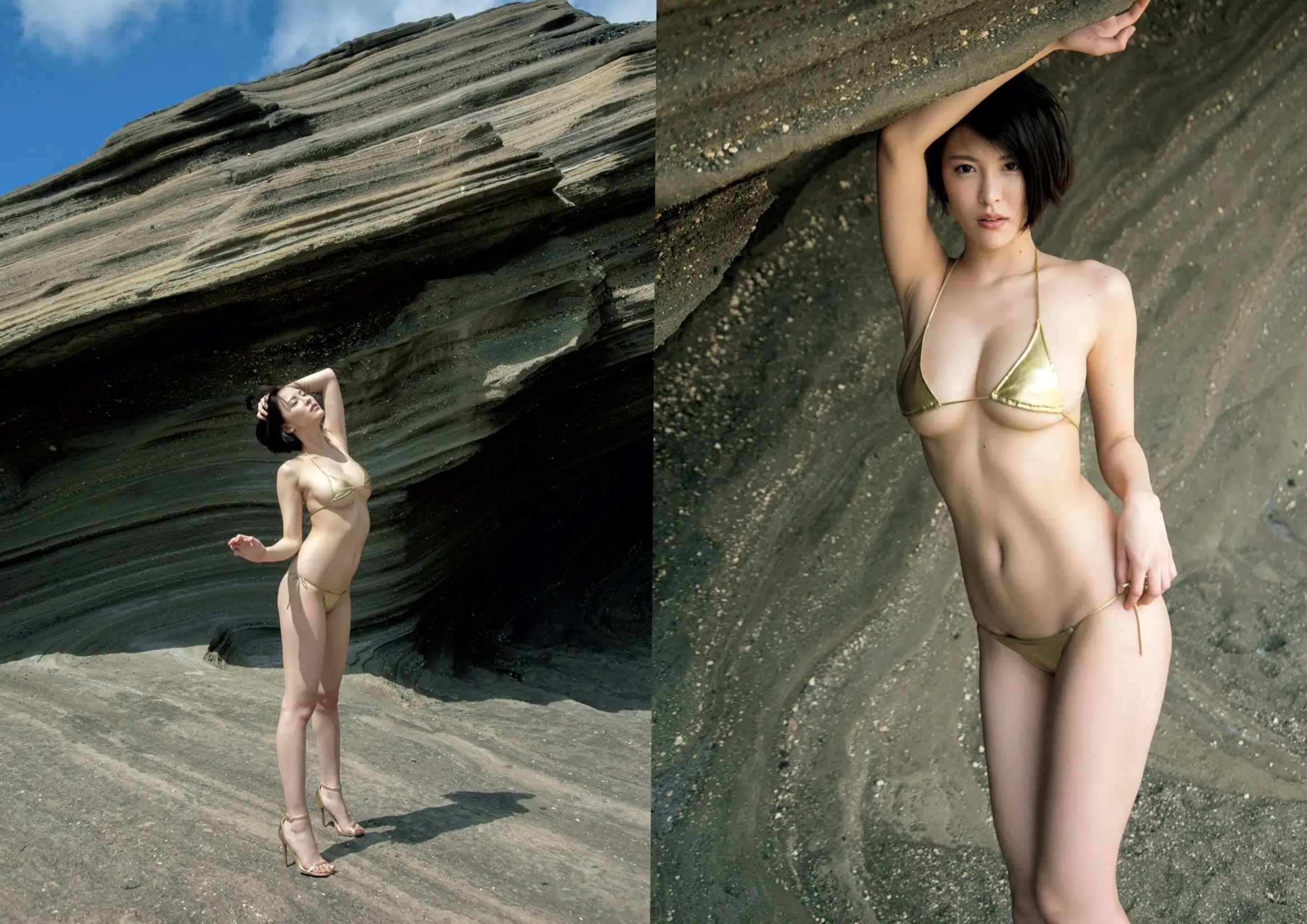 奈月セナ - Sena Style,短发气质女神户外写真,性感比基尼与都市冷艳风格,极致身材诱惑,尽显野性美感