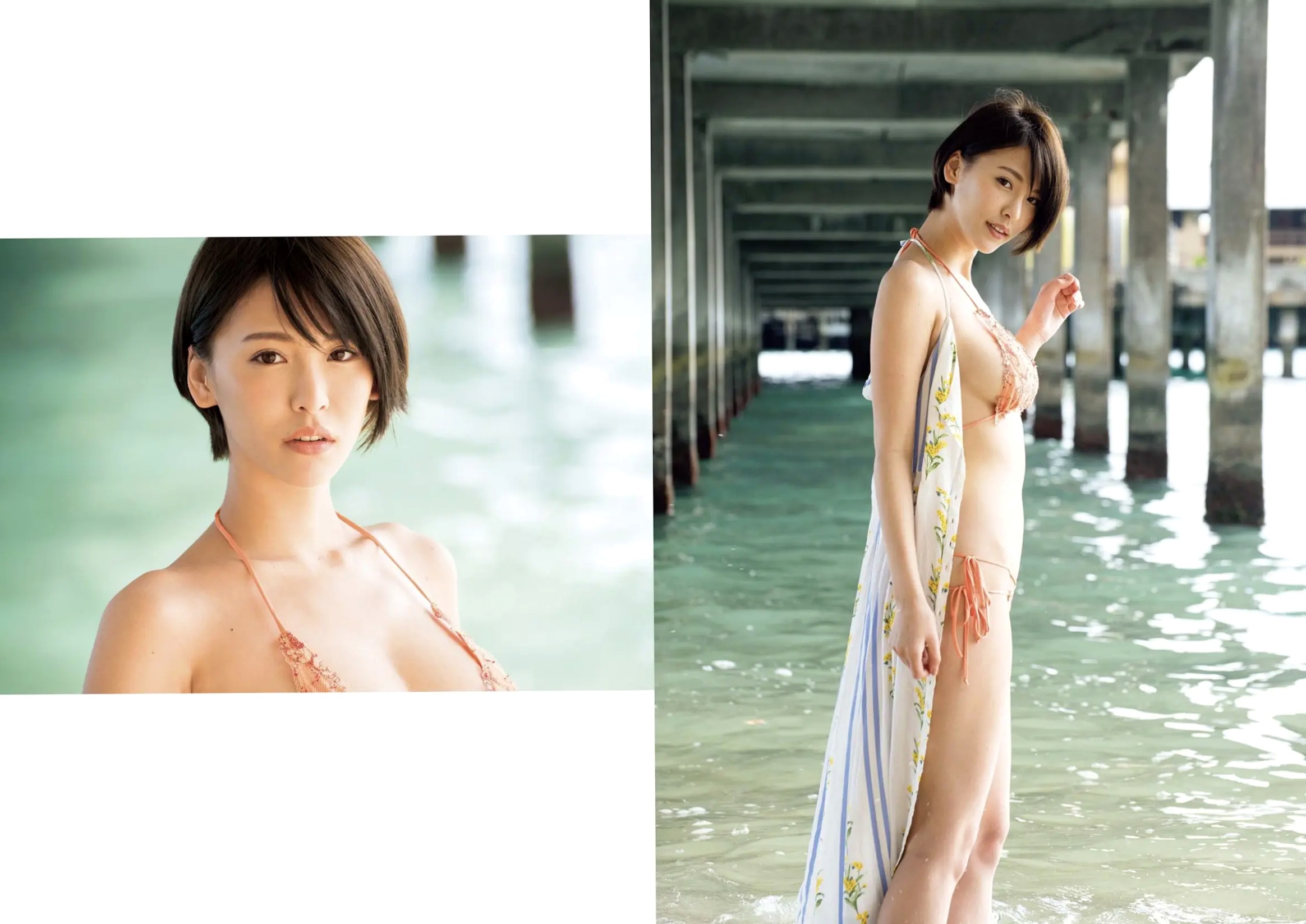 奈月セナ - Sena Style,短发气质女神户外写真,性感比基尼与都市冷艳风格,极致身材诱惑,尽显野性美感