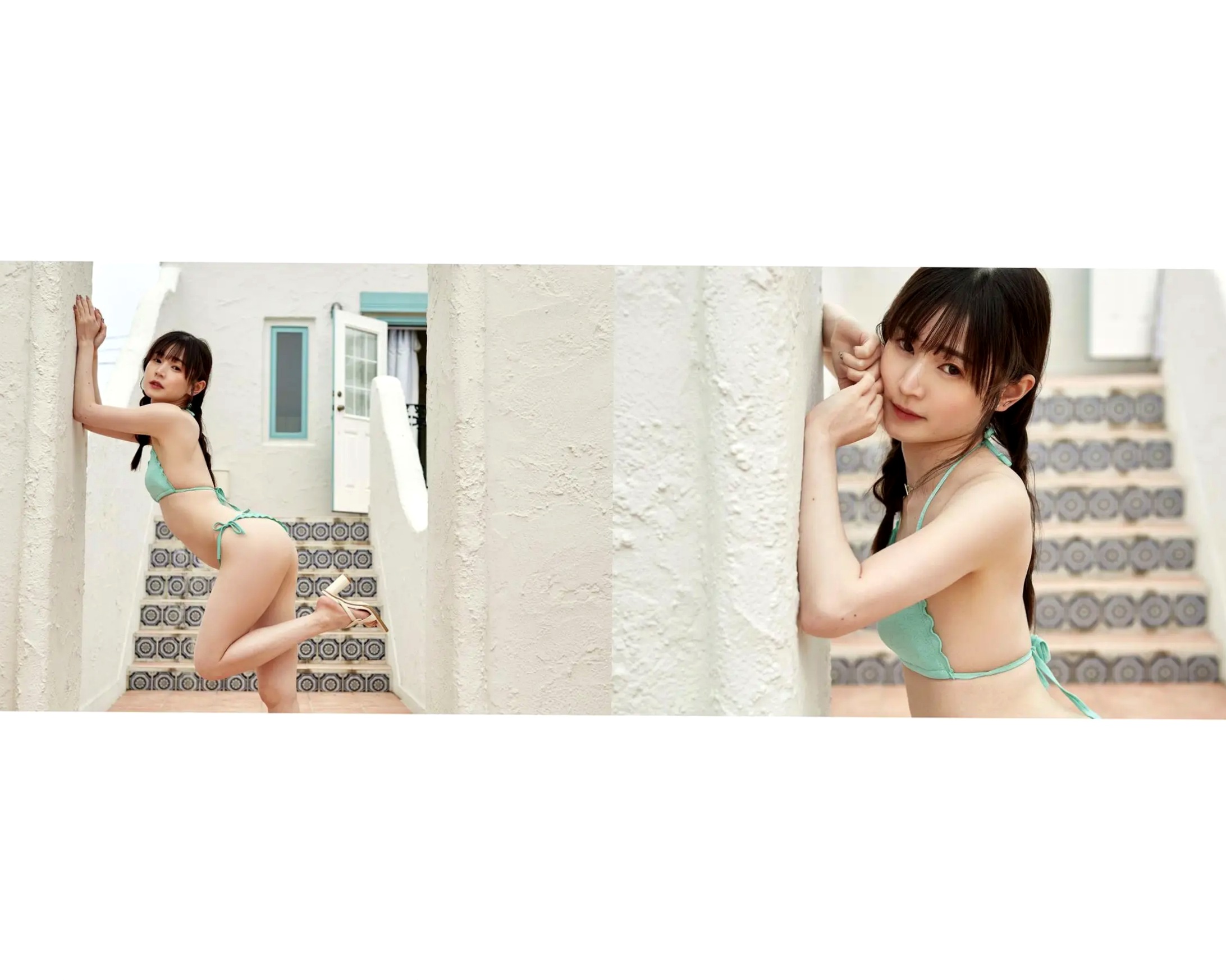 近衛りこ - ボーダーに恋して 日系清新条纹裙性感内衣户外写真