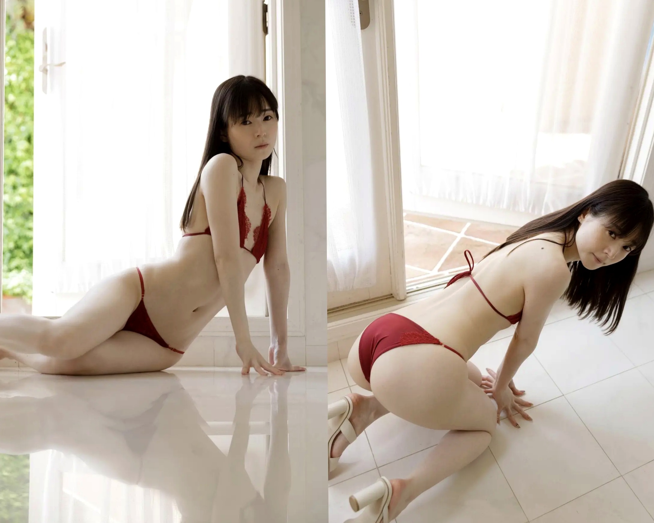 近衛りこ - ボーダーに恋して 日系清新条纹裙性感内衣户外写真