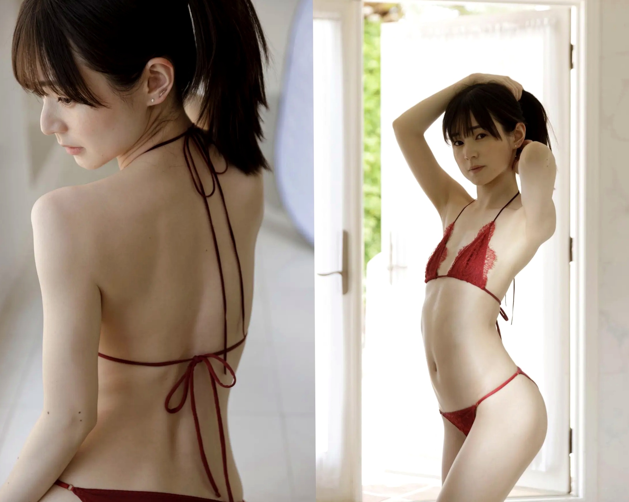 近衛りこ - ボーダーに恋して 日系清新条纹裙性感内衣户外写真